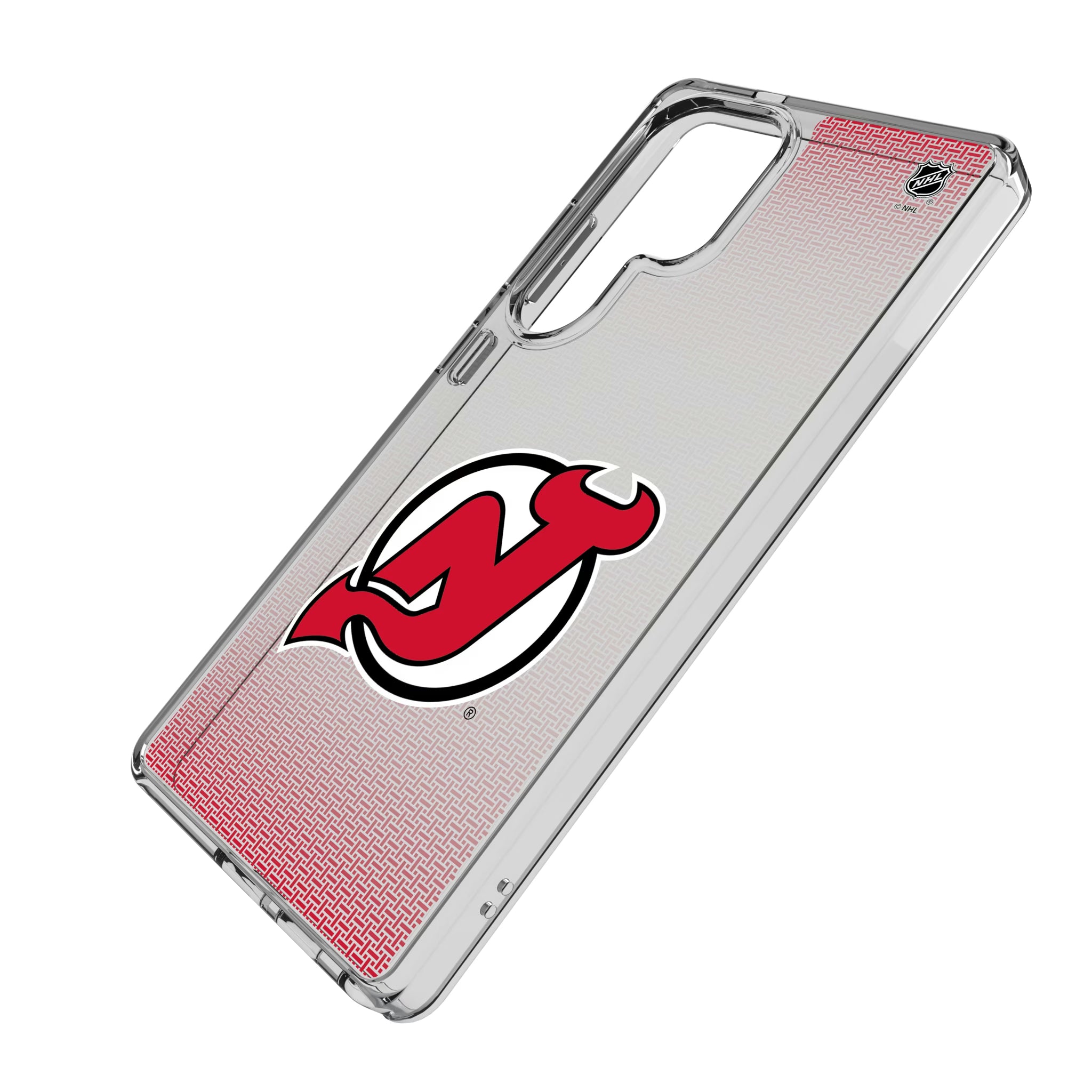 New Jersey Devils Linen Galaxy Clear Phone Case for Samsung Galaxy - Isometric View