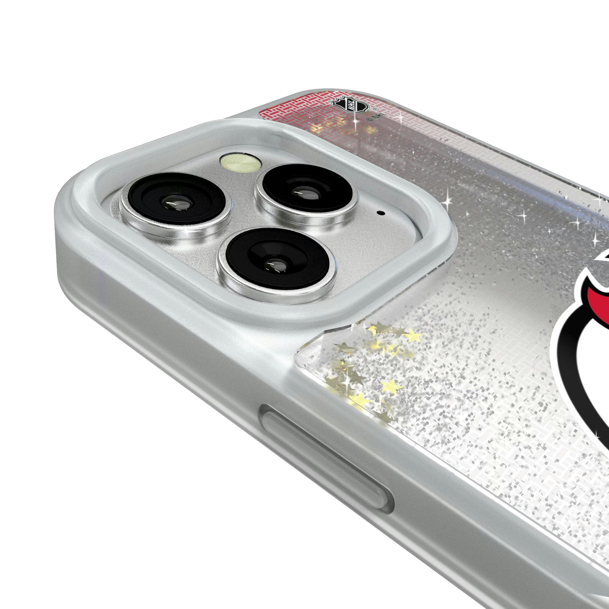 New Jersey Devils Linen iPhone Glitter Phone Case for Apple iPhone - Detail#Device_iPhone 16 Pro