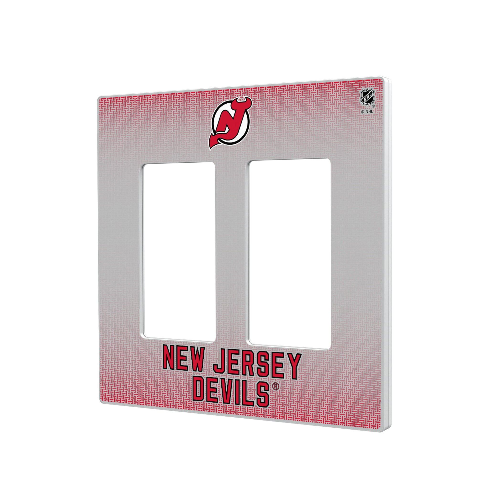 New Jersey Devils Linen Hidden-Screw Light Switch Plate#Style_Double Rocker