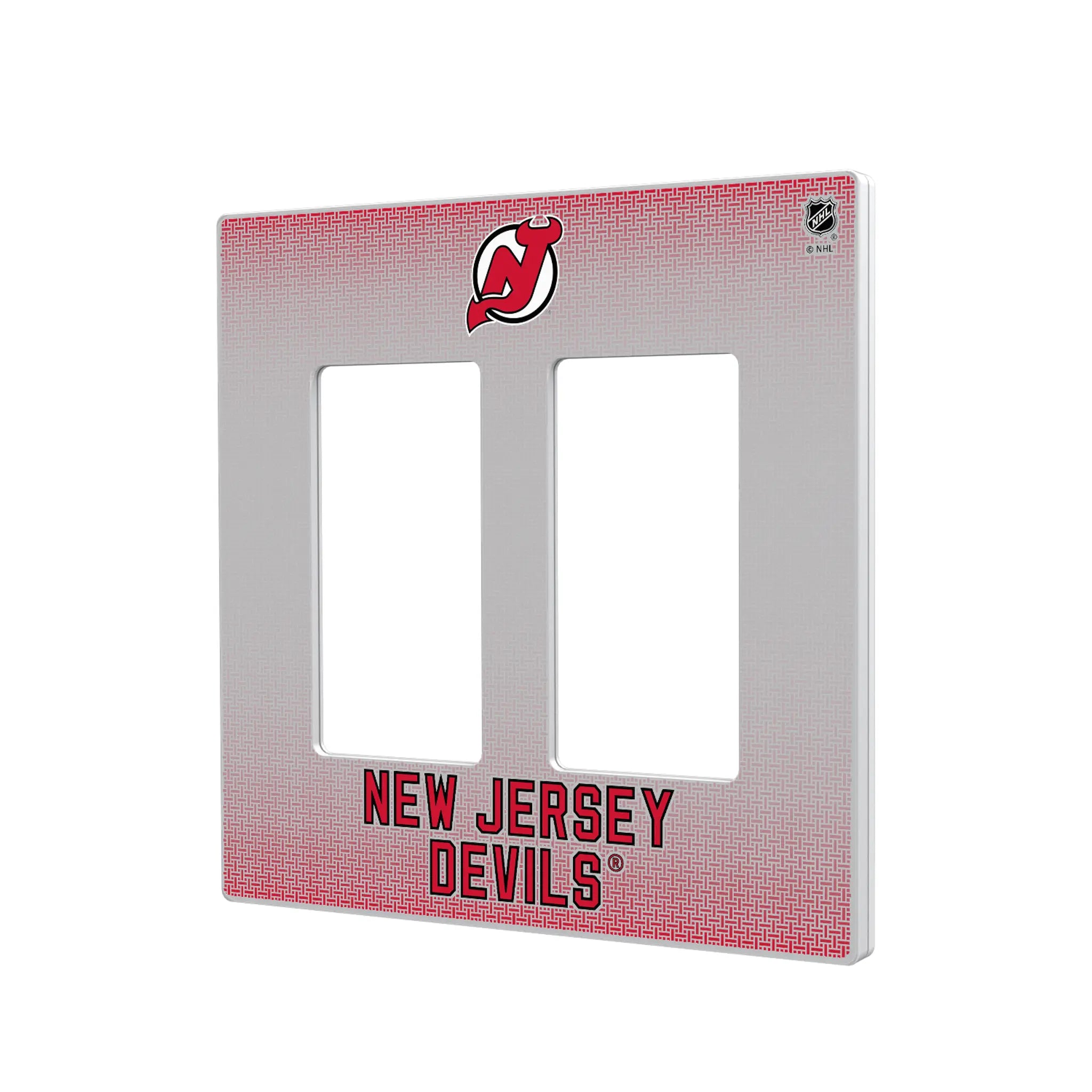 New Jersey Devils Linen Hidden-Screw Light Switch Plate#Style_Double Rocker