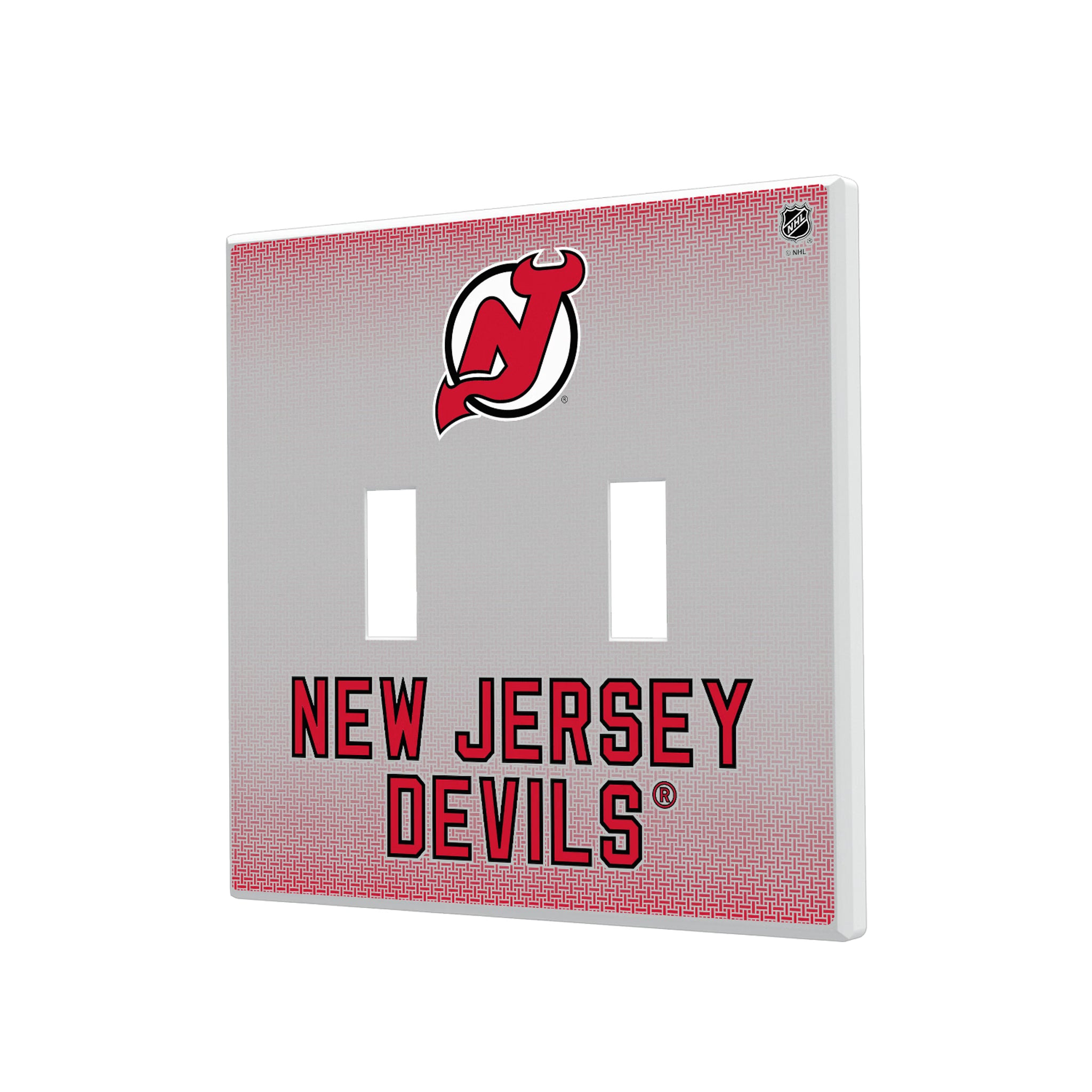 New Jersey Devils Linen Hidden-Screw Light Switch Plate#Style_Double Toggle