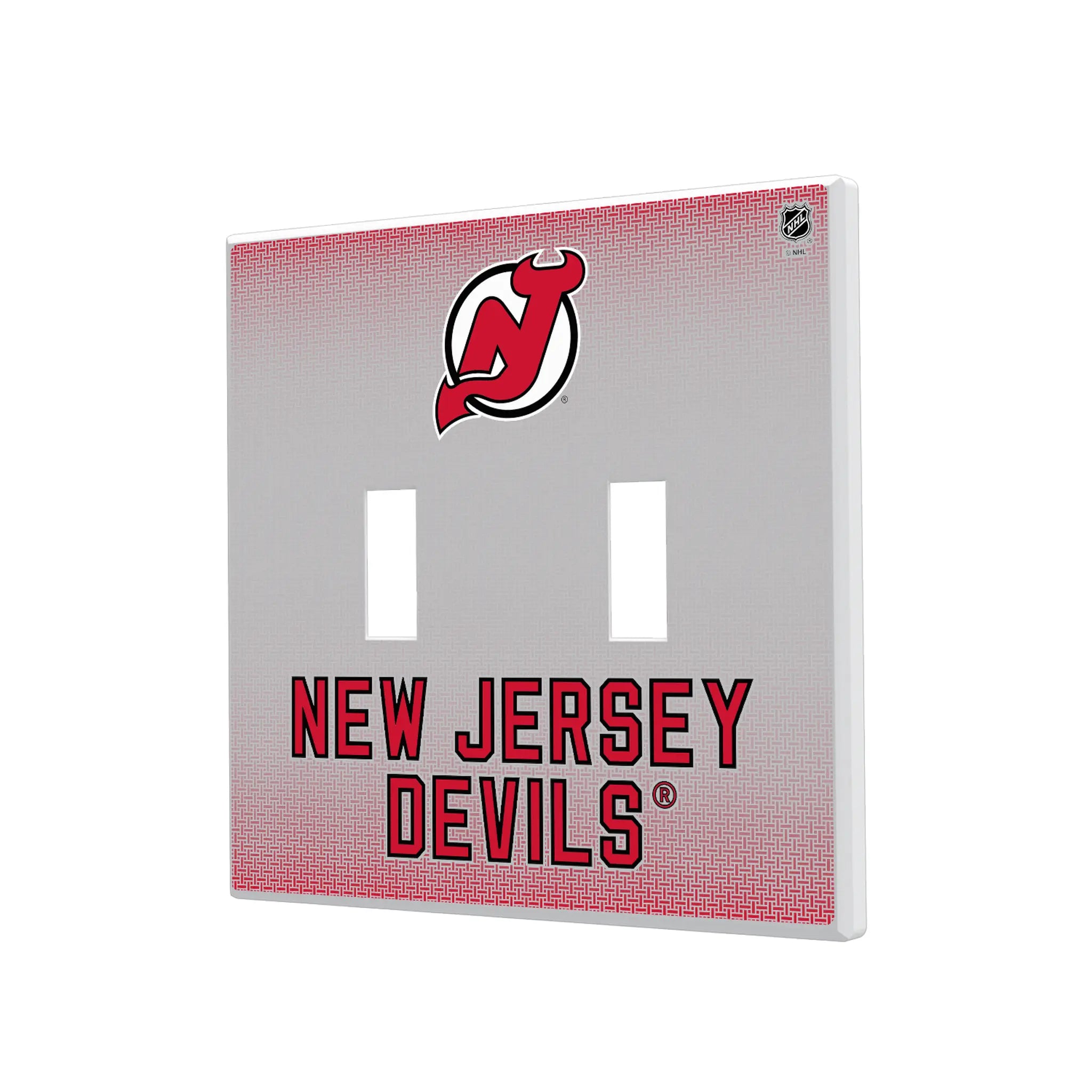 New Jersey Devils Linen Hidden-Screw Light Switch Plate#Style_Double Toggle