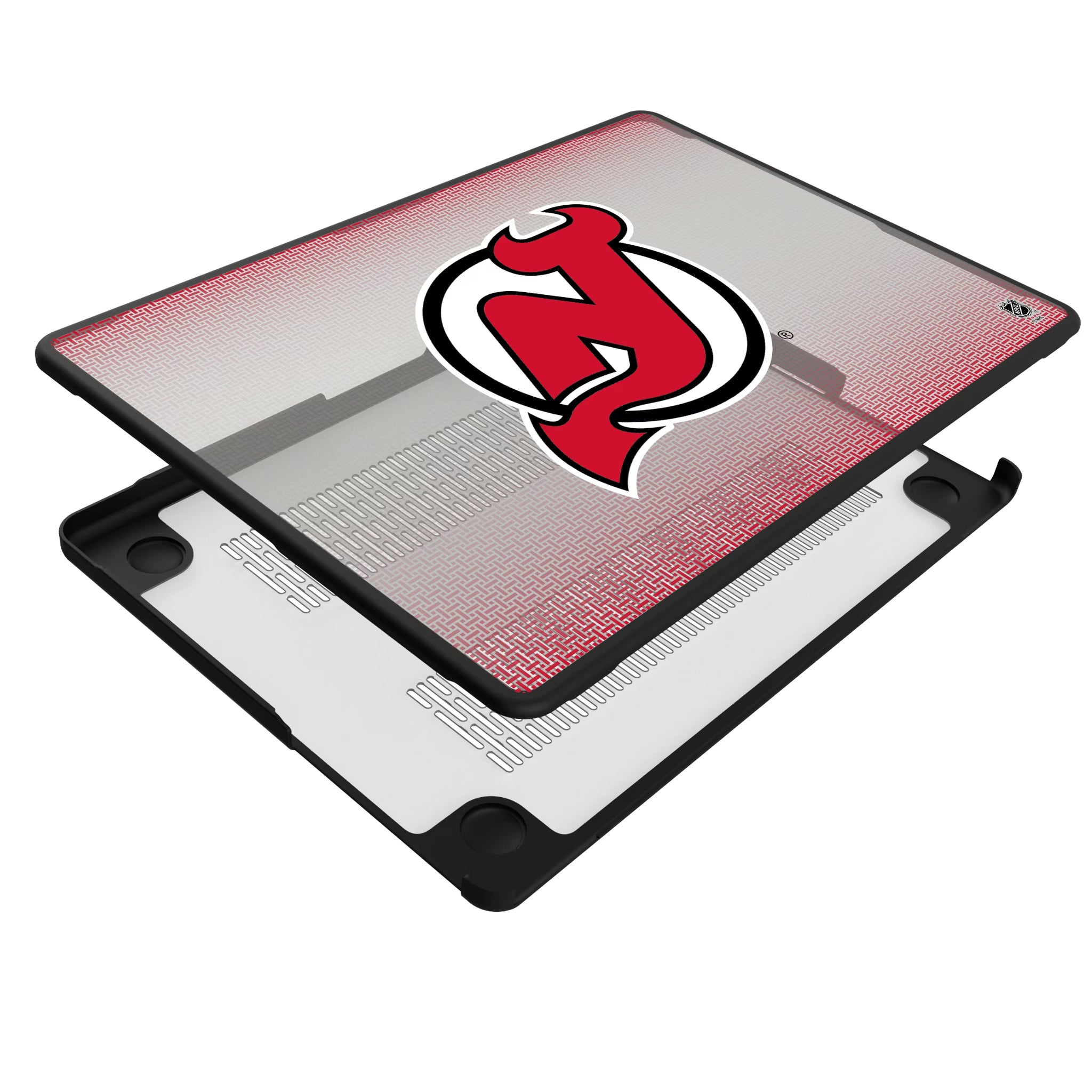 New Jersey Devils Linen MacBook Laptop Case for Apple MacBook - Isometric View#Device_MacBook Pro (14-inch, 2021) / MacBook Pro (14-inch, 2023) / MacBook Pro (14-inch, 2024)