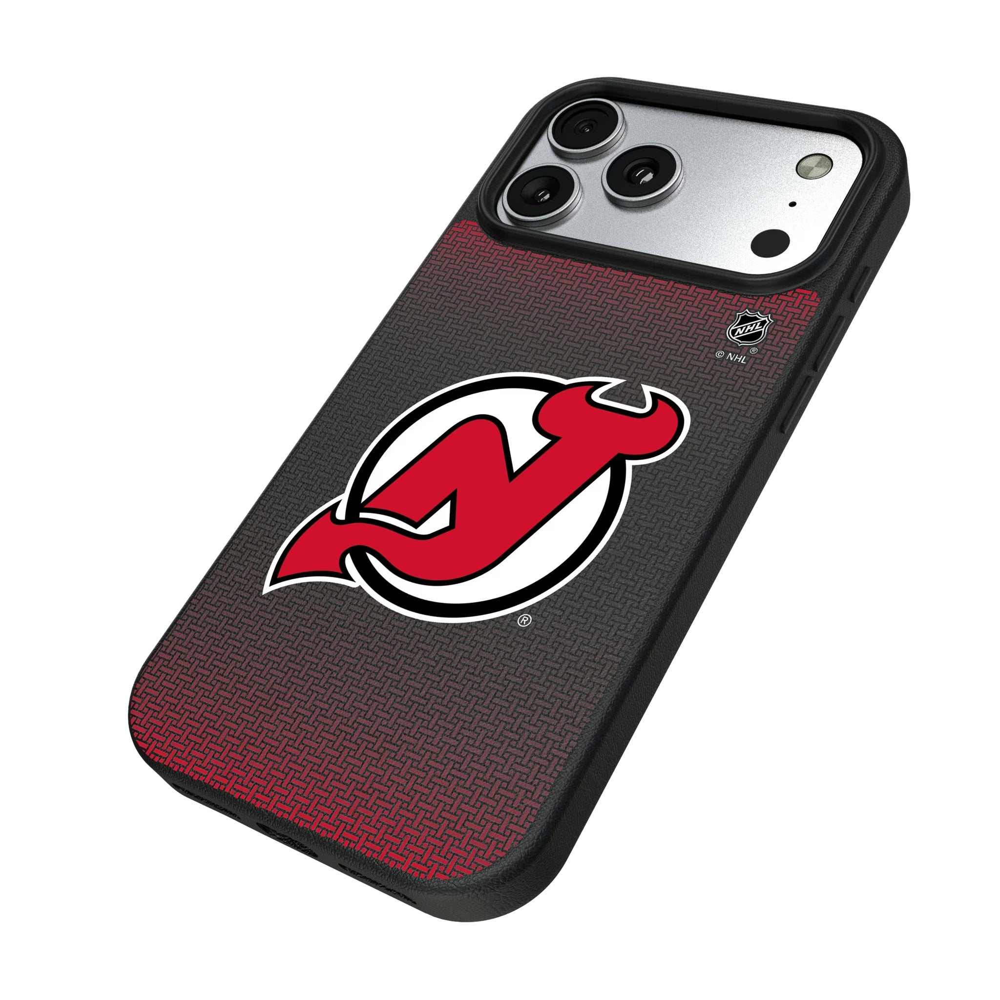 New Jersey Devils Linen iPhone MagSafe Compatible Phone Case for Apple iPhone - Isometric View#Device_iPhone 17 Pro Max