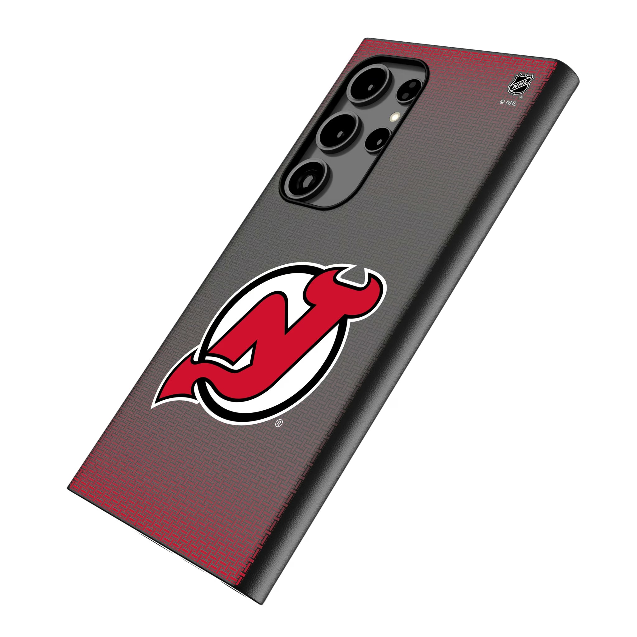 New Jersey Devils Linen Galaxy MagSafe Compatible Phone Case for Samsung Galaxy - Isometric View