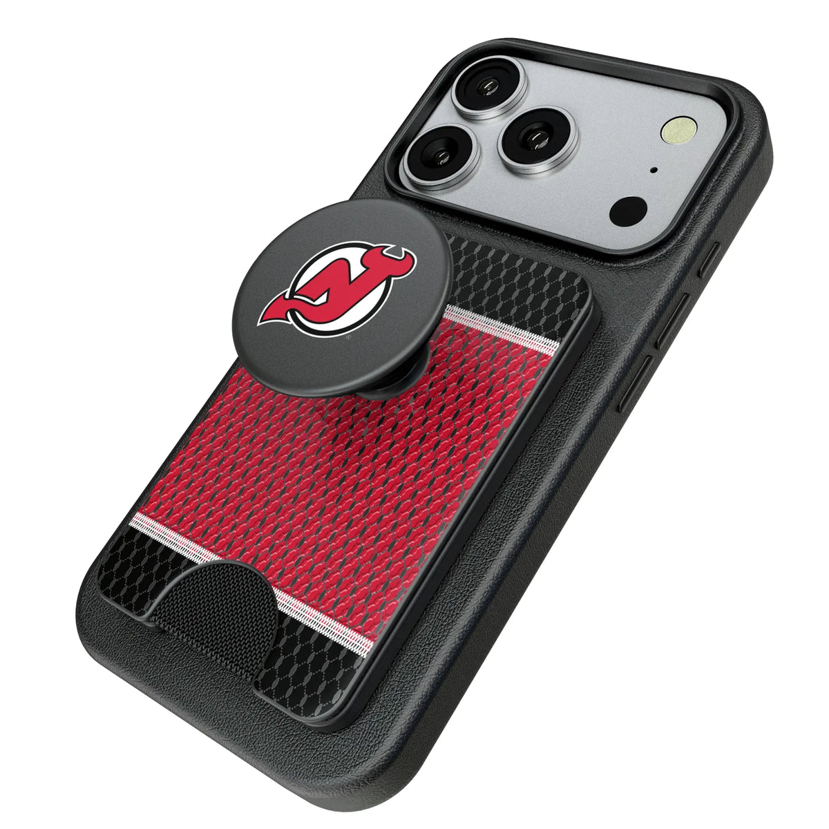 New Jersey Devils Mesh Popsockets Wallet Magnetic - Isometric View