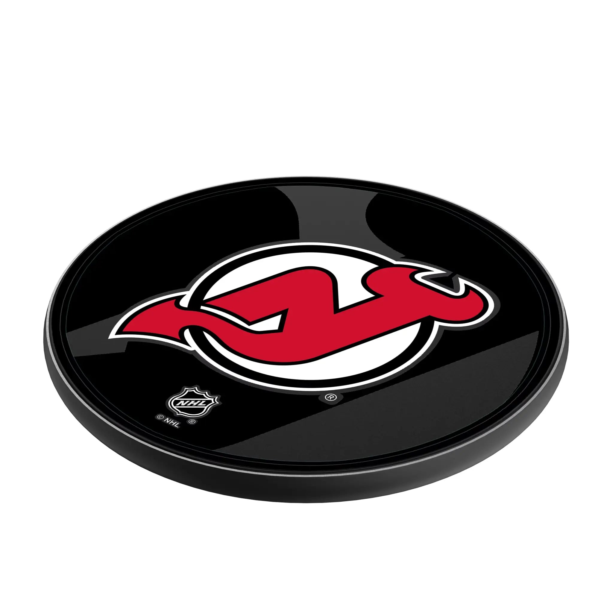 New Jersey Devils Monocolor Tilt 15-Watt Wireless Charger - Isometric View