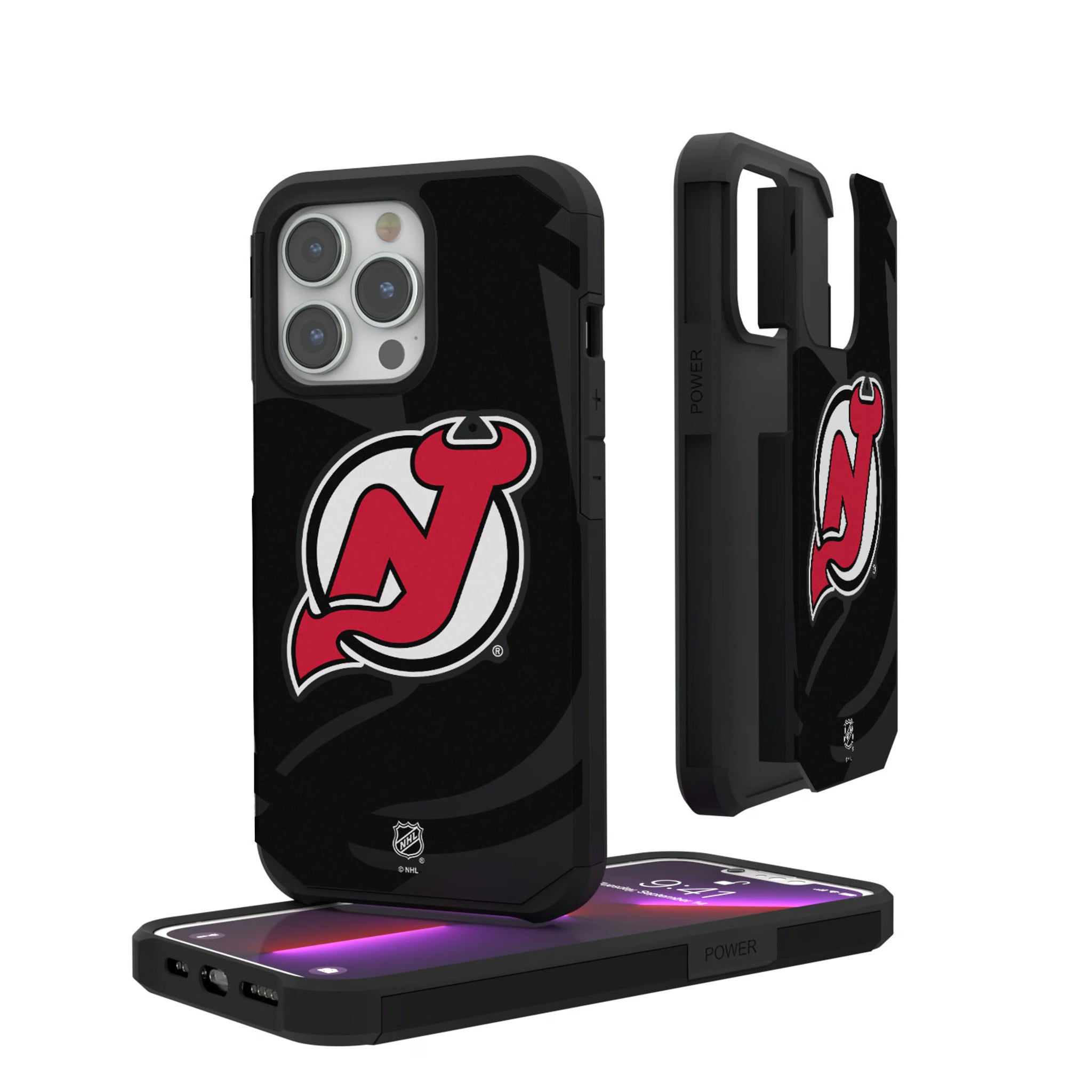 New Jersey Devils Monocolor Tilt iPhone Rugged Phone Case for Apple iPhone