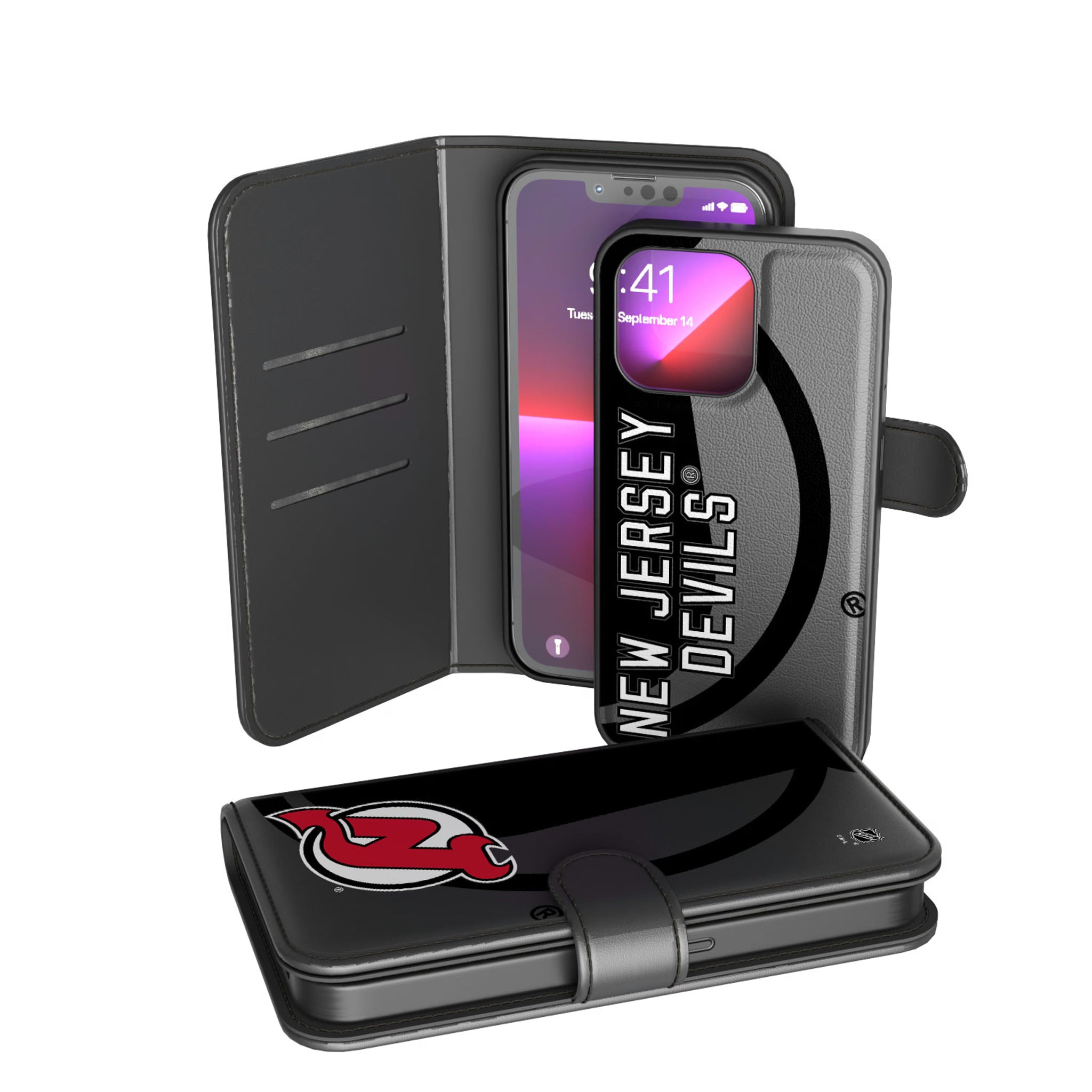 New Jersey Devils Monocolor Tilt iPhone Wallet Phone Case for Apple iPhone
