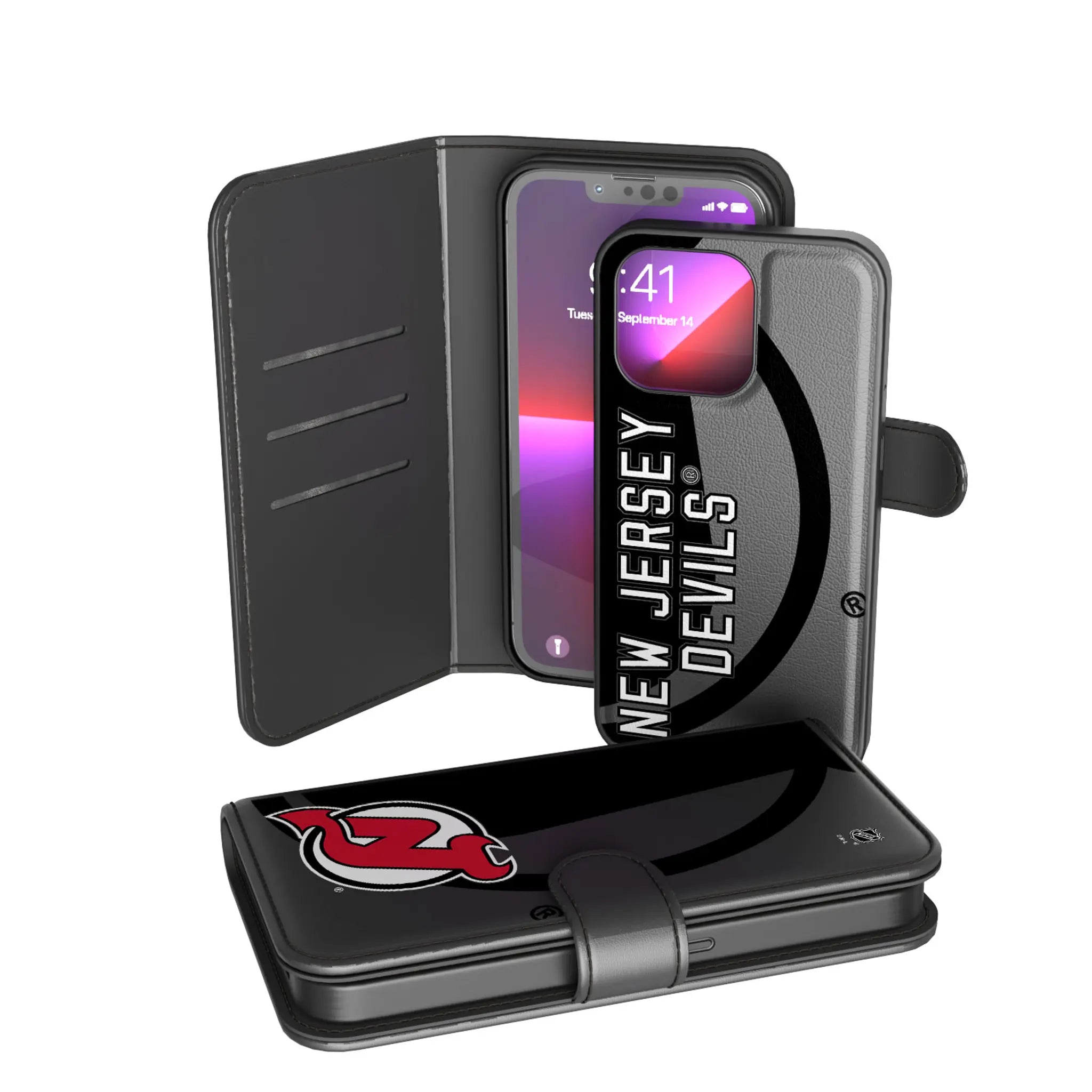 New Jersey Devils Monocolor Tilt iPhone Wallet Phone Case for Apple iPhone