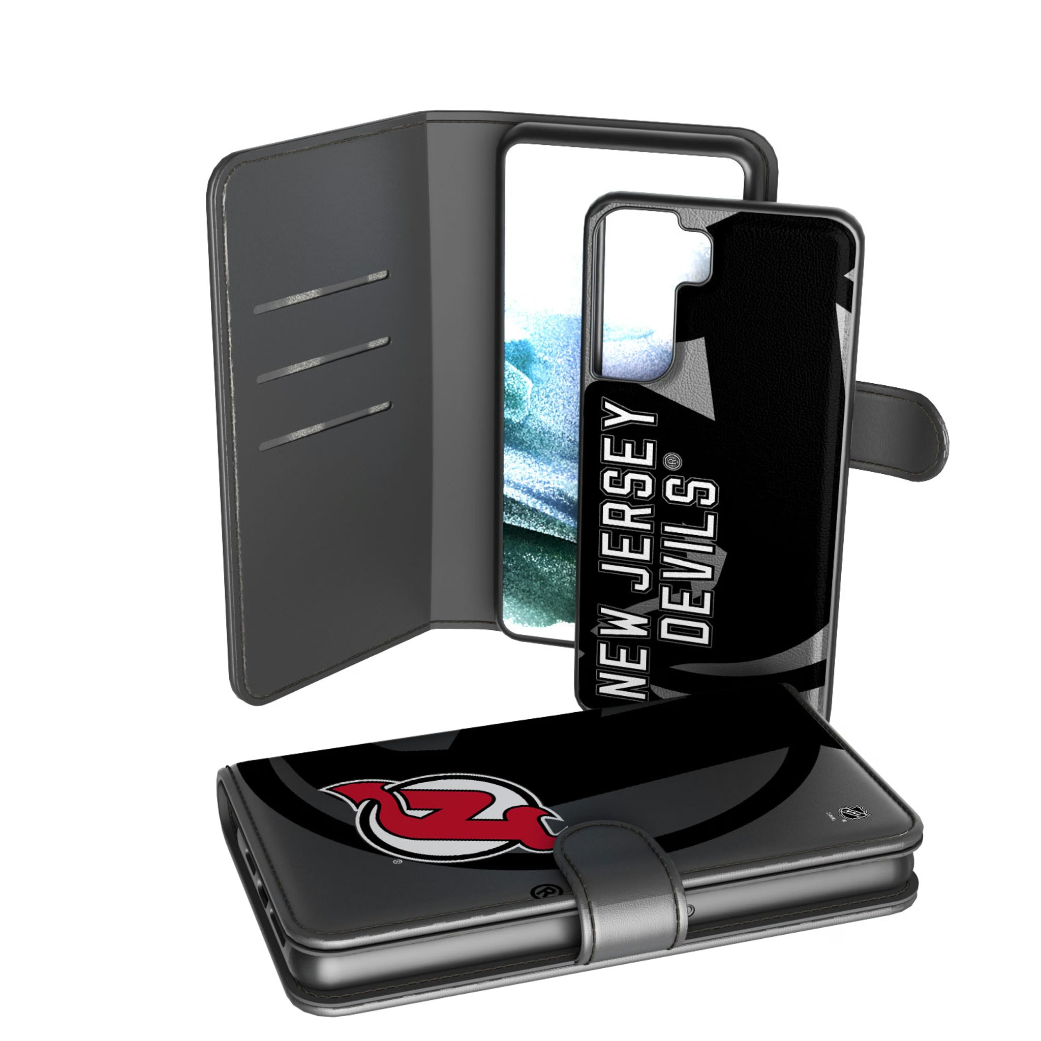 New Jersey Devils Monocolor Tilt Galaxy Wallet Phone Case for Samsung Galaxy