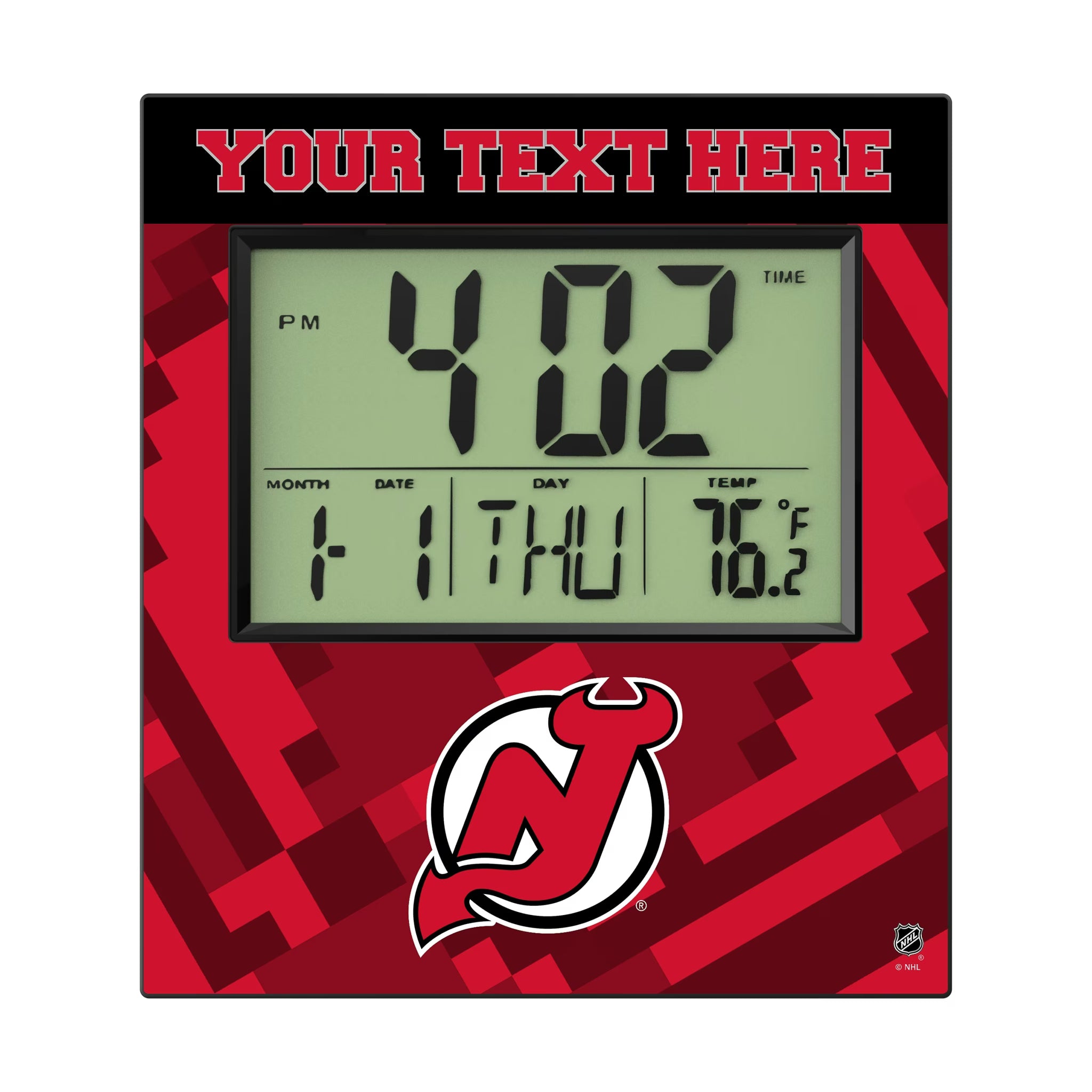 New Jersey Devils Personalized Color Block Wall Clock