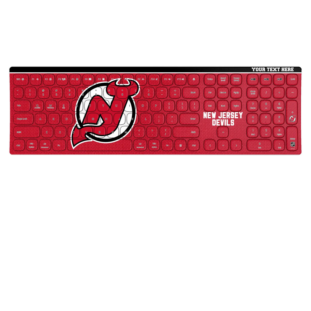 New Jersey Devils Personalized Endzone Solid KKB605 Curved Wireless Keyboard