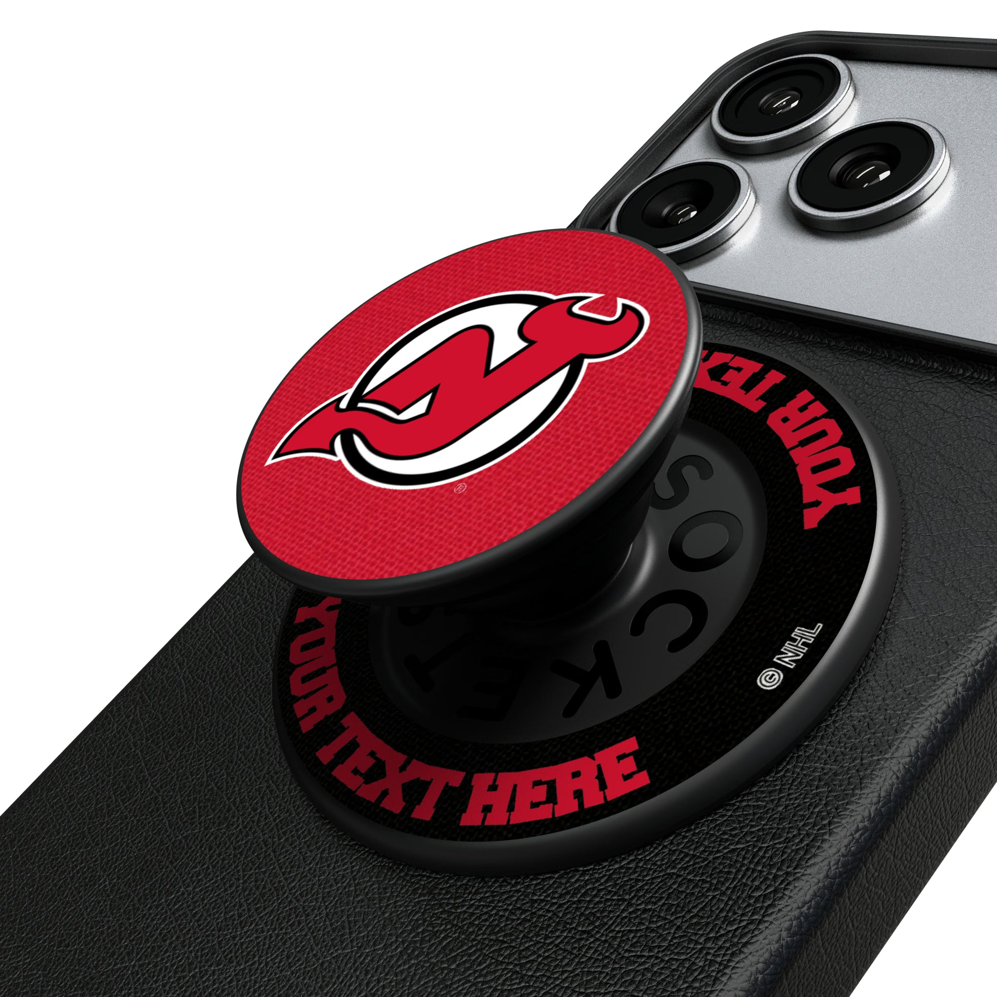 New Jersey Devils Personalized Endzone Solid Popsockets Round Magnetic