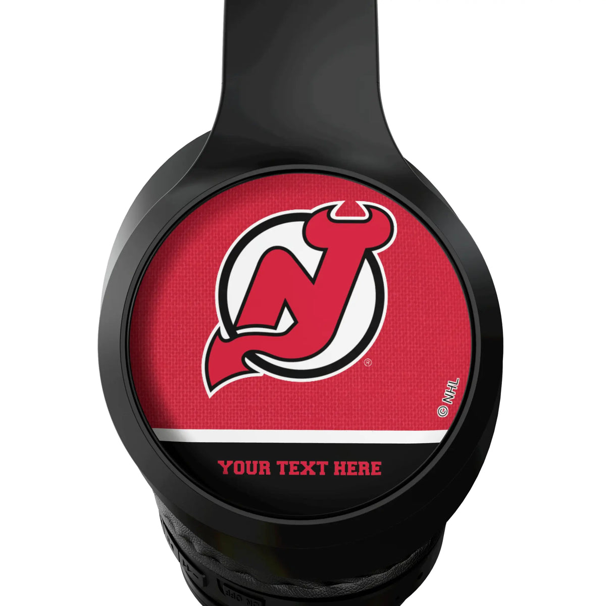 New Jersey Devils Personalized Endzone Solid Wireless Over-Ear Headphones With Case - Detail