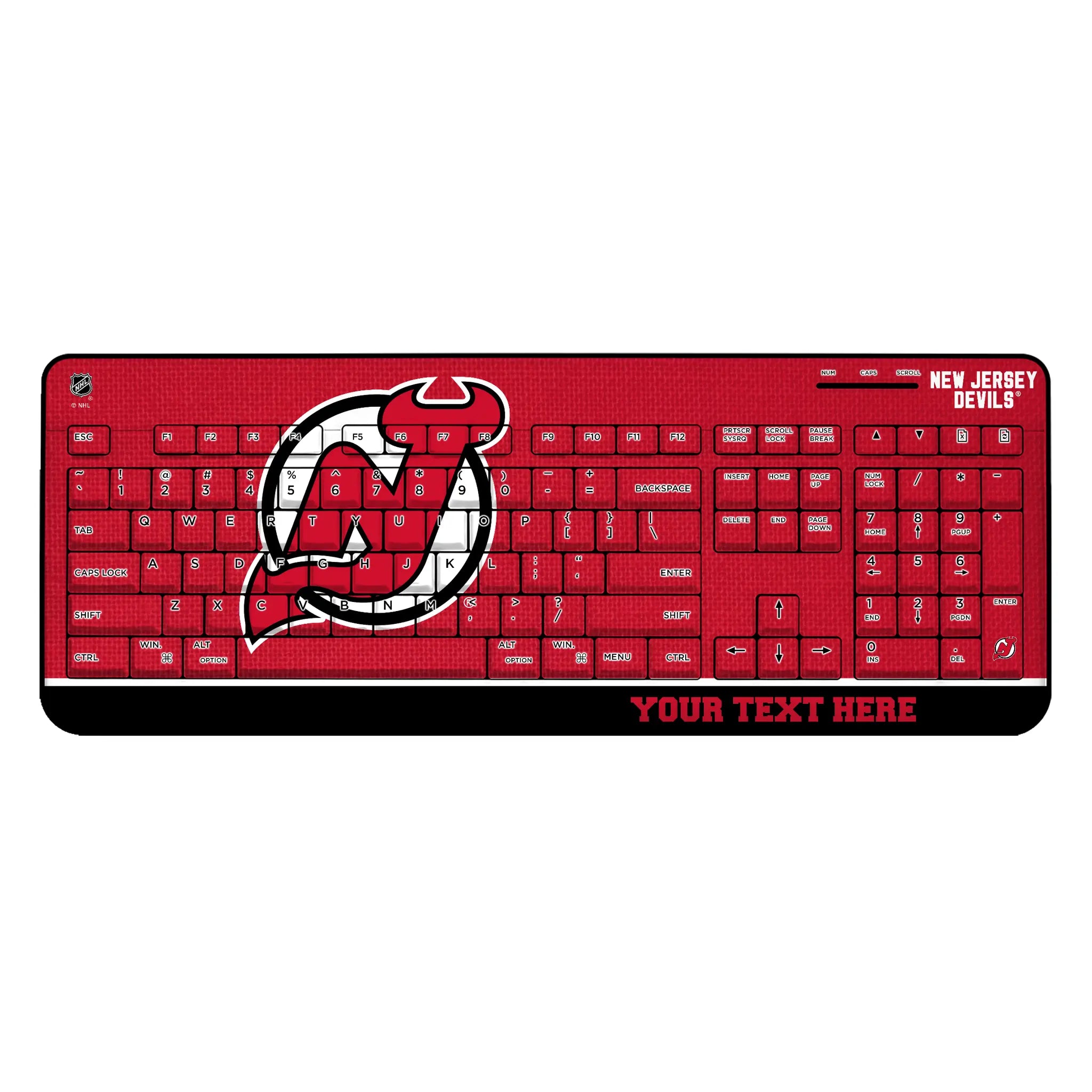 New Jersey Devils Personalized Endzone Solid Wireless USB Keyboard