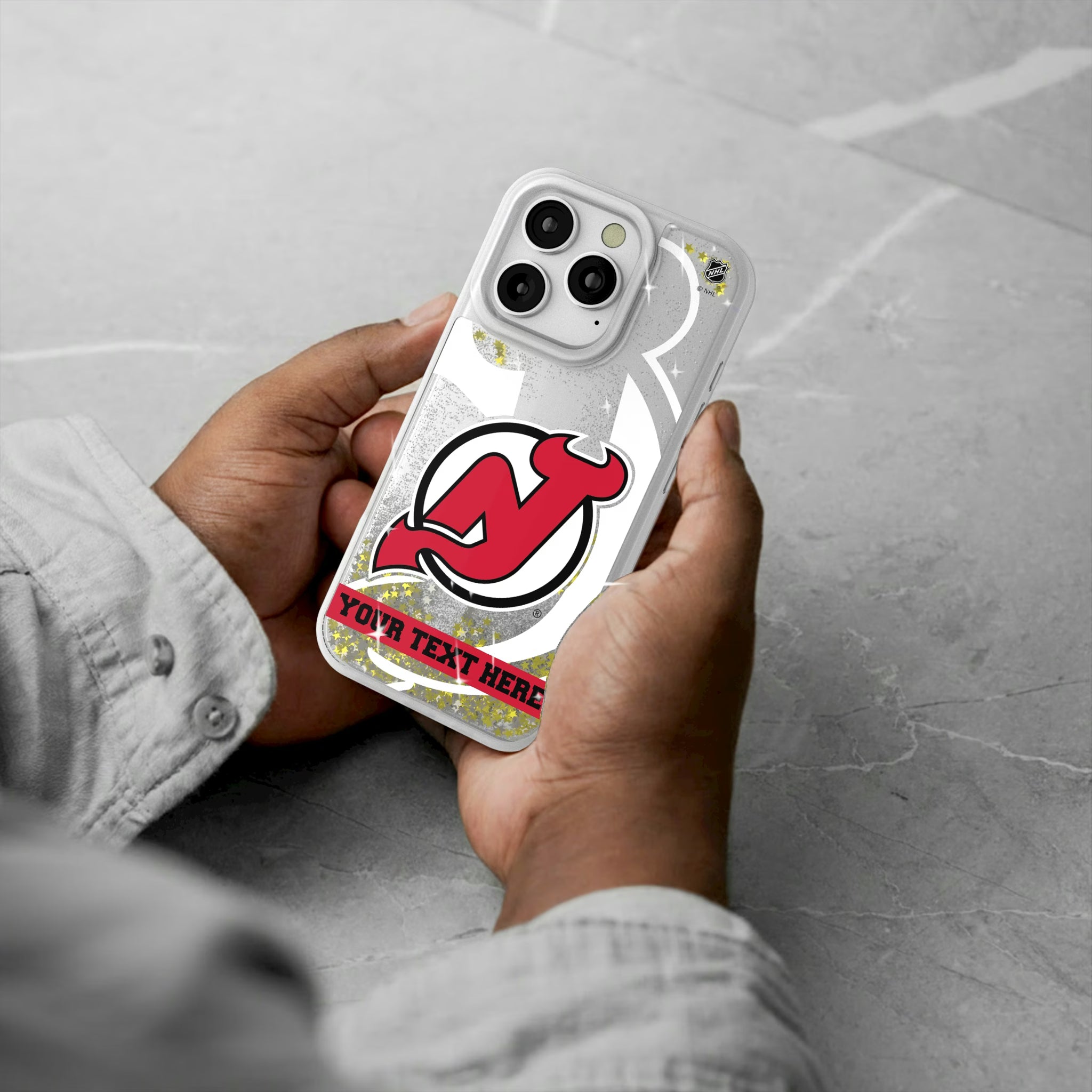 New Jersey Devils Personalized Tilt iPhone Glitter Phone Case for Apple iPhone - Lifestyle#Device_iPhone 16 Pro