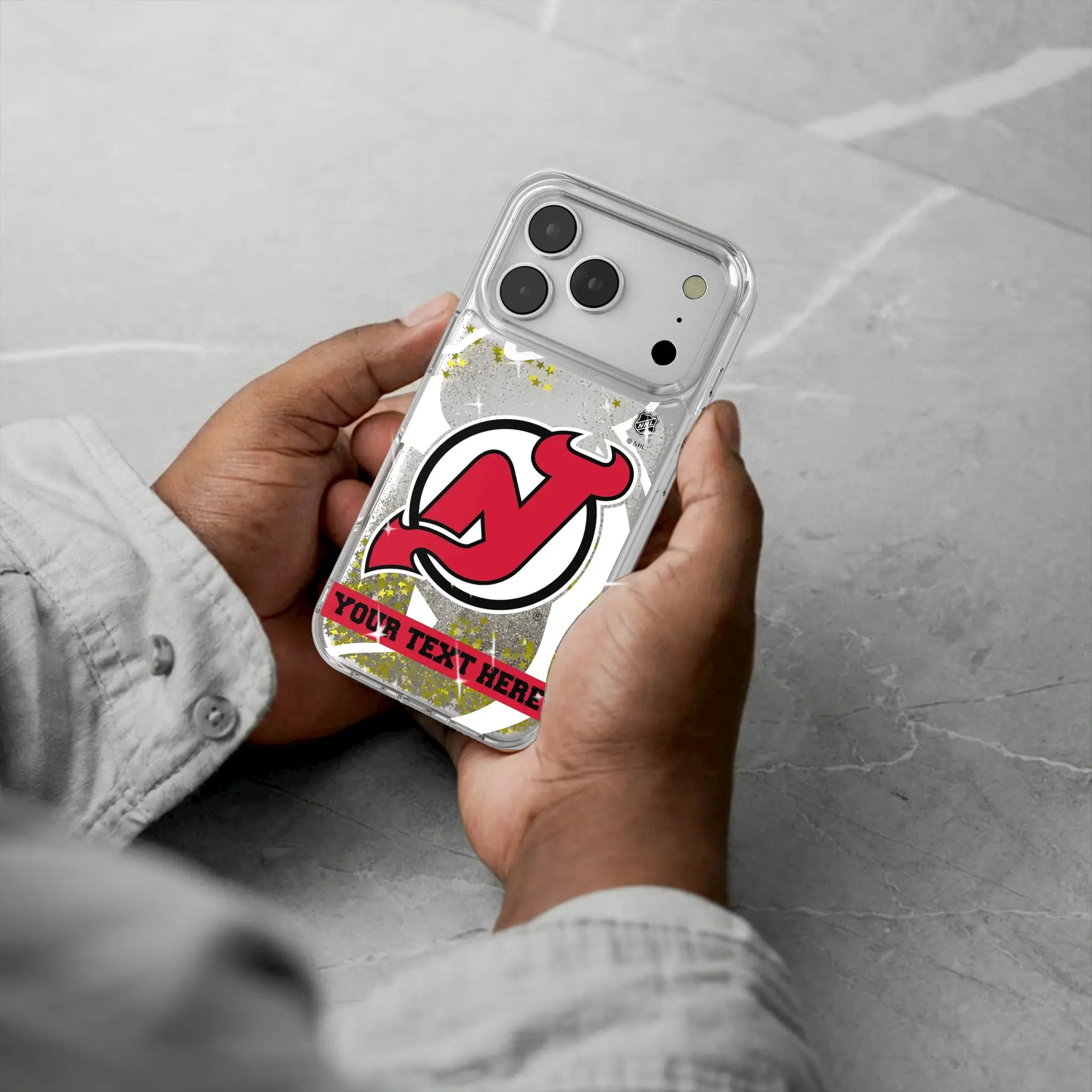 New Jersey Devils Personalized Tilt iPhone Glitter Phone Case for Apple iPhone - Lifestyle#Device_iPhone 17 Pro