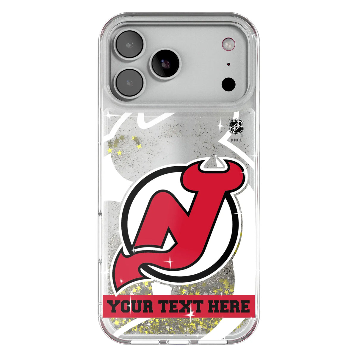 New Jersey Devils Personalized Tilt Glitter Phone Case for Apple iPhone