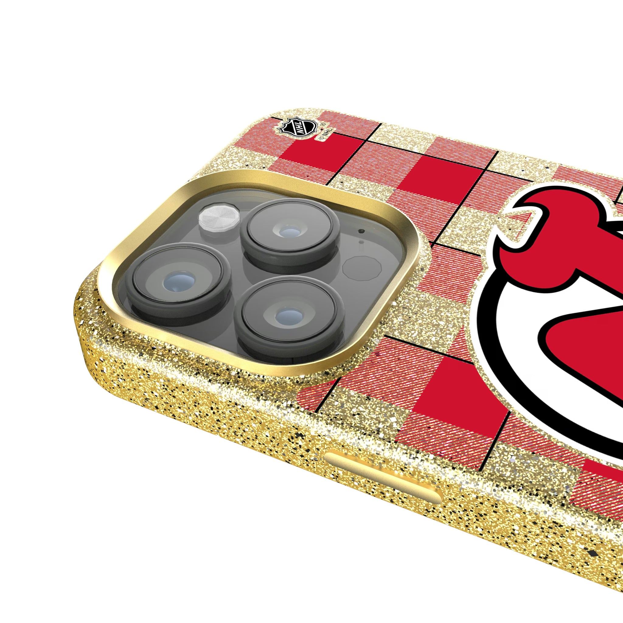 New Jersey Devils Plaid iPhone Bling Phone Case for Apple iPhone - Detail