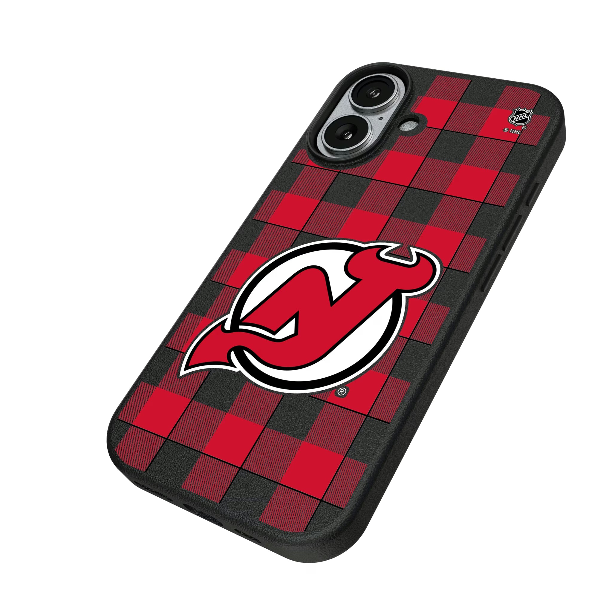 New Jersey Devils Plaid iPhone MagSafe Compatible Phone Case for Apple iPhone - Isometric View#Device_iPhone 17