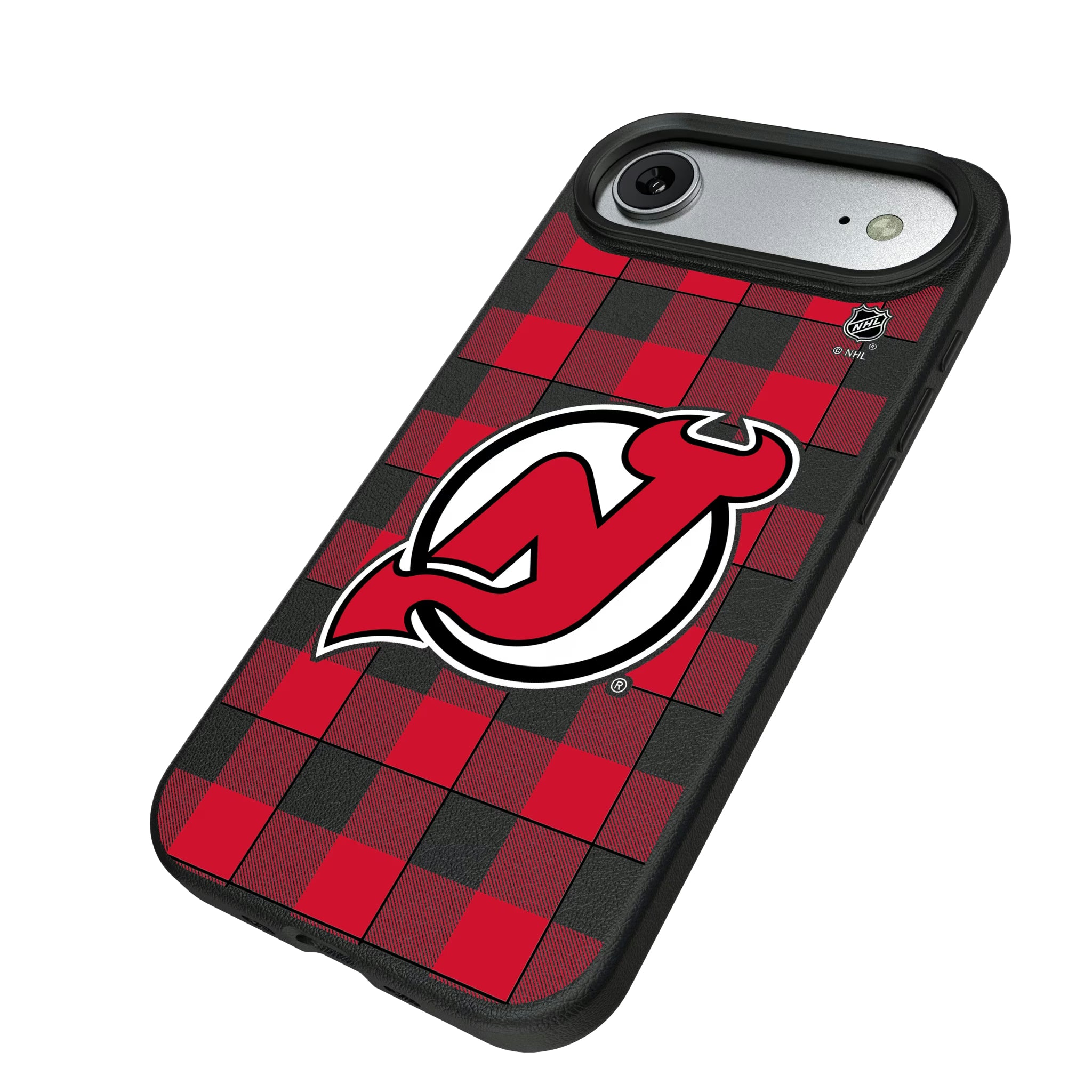 New Jersey Devils Plaid iPhone MagSafe Compatible Phone Case for Apple iPhone - Isometric View#Device_iPhone Air