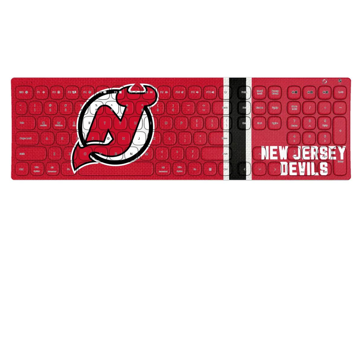 New Jersey Devils Stripe KKB605 Curved Wireless Keyboard