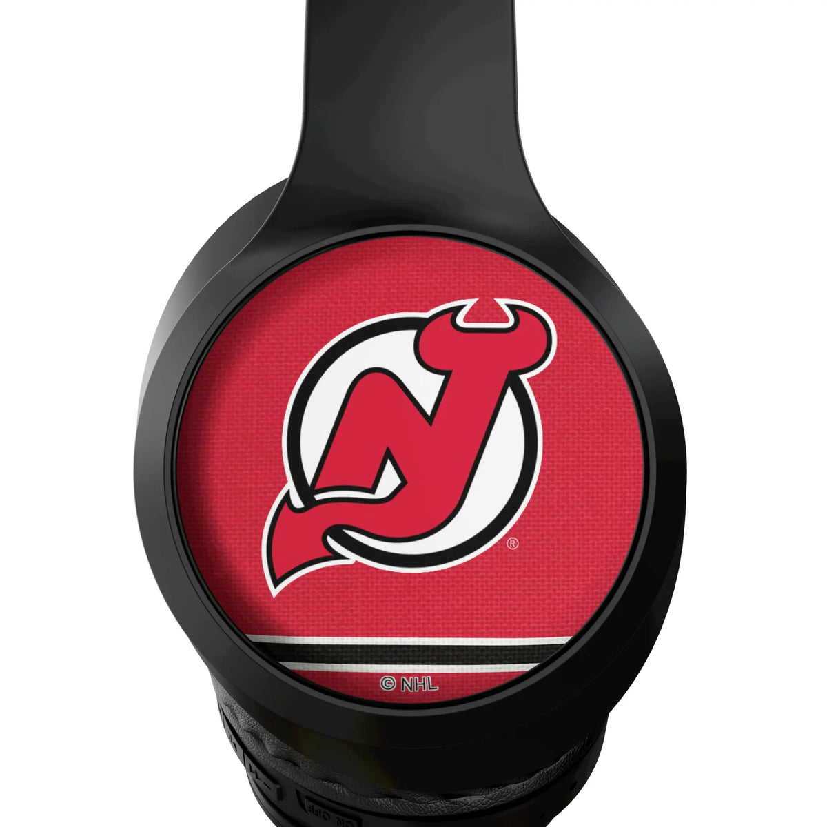 New Jersey Devils Stripe Wireless Over-Ear Headphones With Case - Detail
