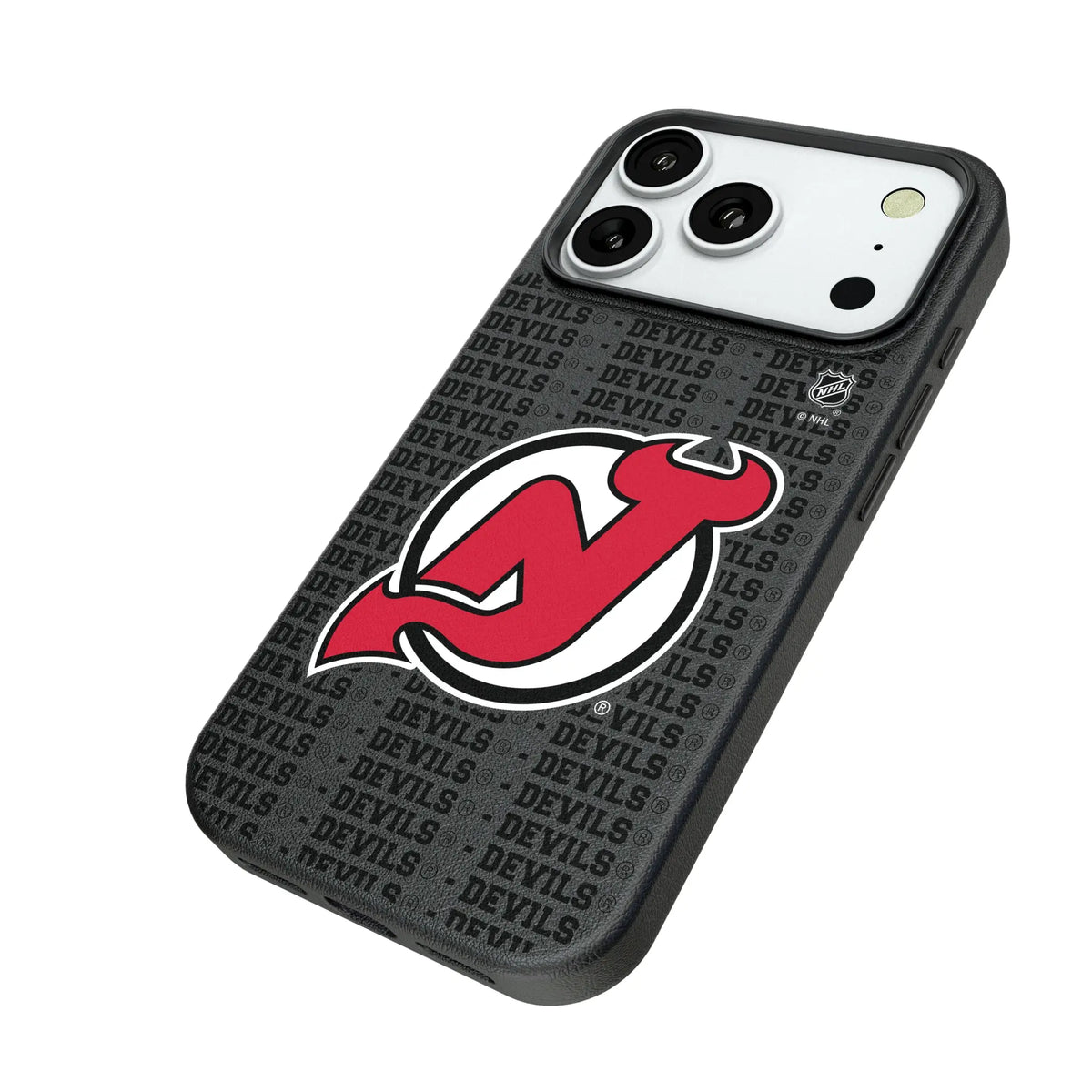 New Jersey Devils Text Backdrop iPhone MagSafe Compatible Phone Case for Apple iPhone - Isometric View#Device_iPhone 18 Pro