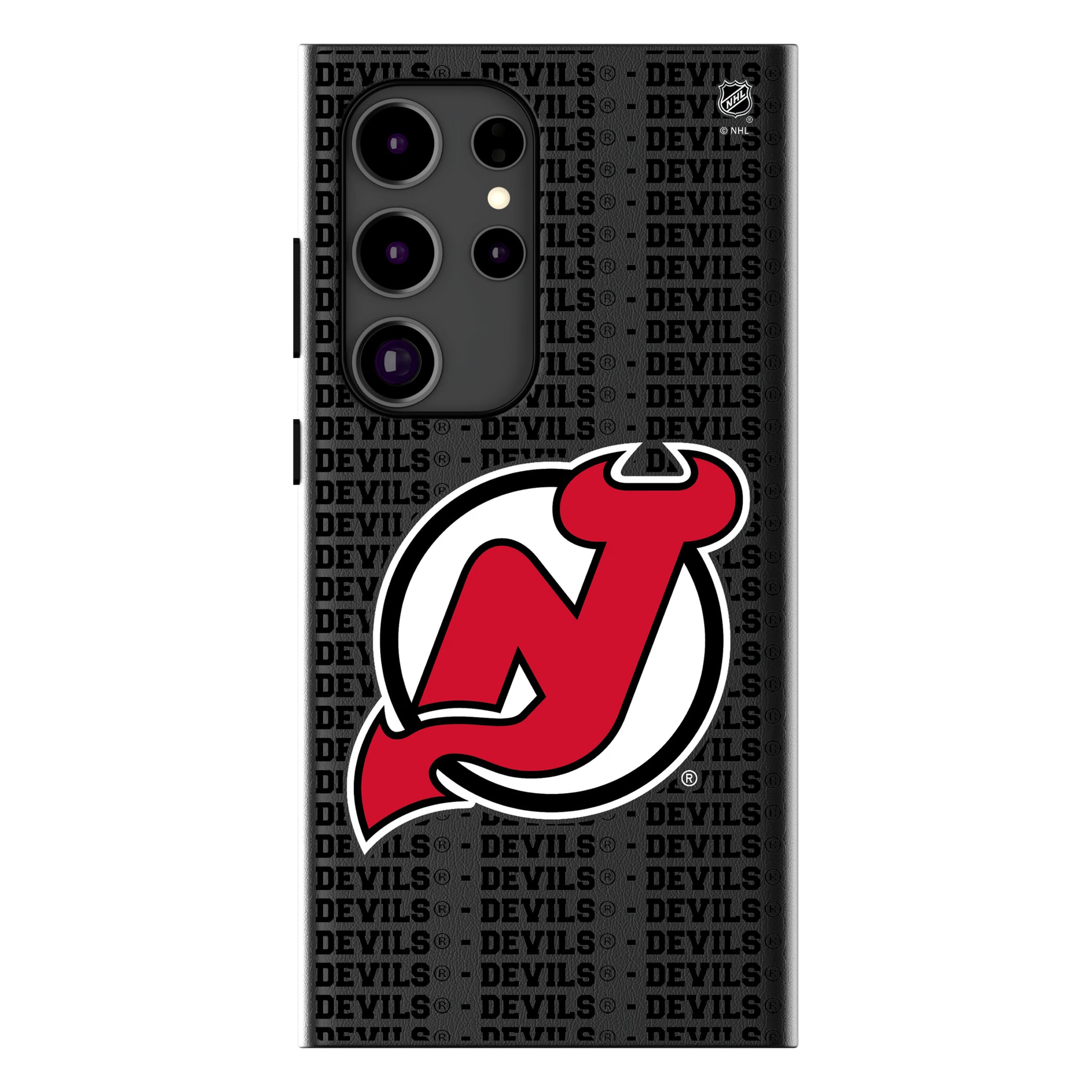 New Jersey Devils Text Backdrop Galaxy MagSafe Compatible Phone Case for Samsung Galaxy