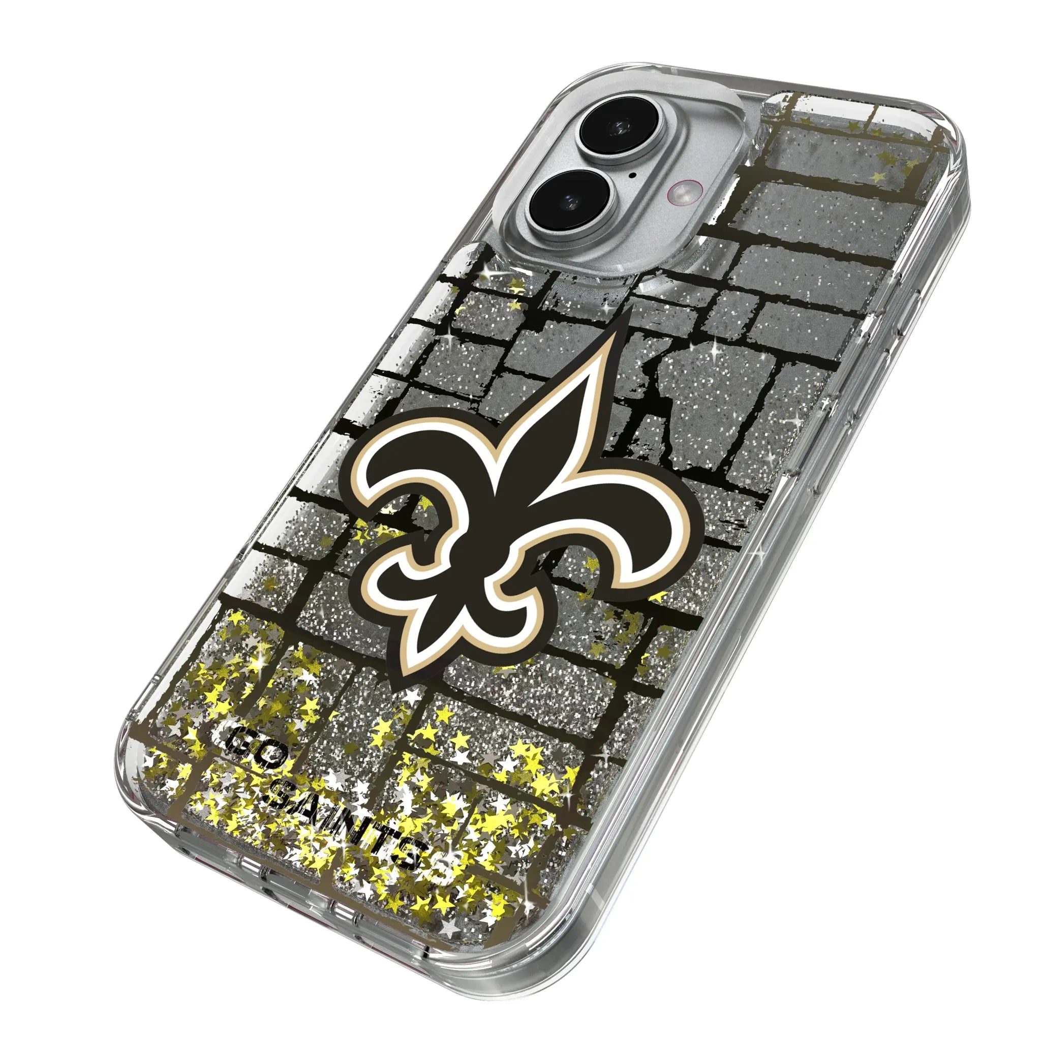 New Orleans Saints Brick iPhone Glitter Phone Case for Apple iPhone - Isometric View