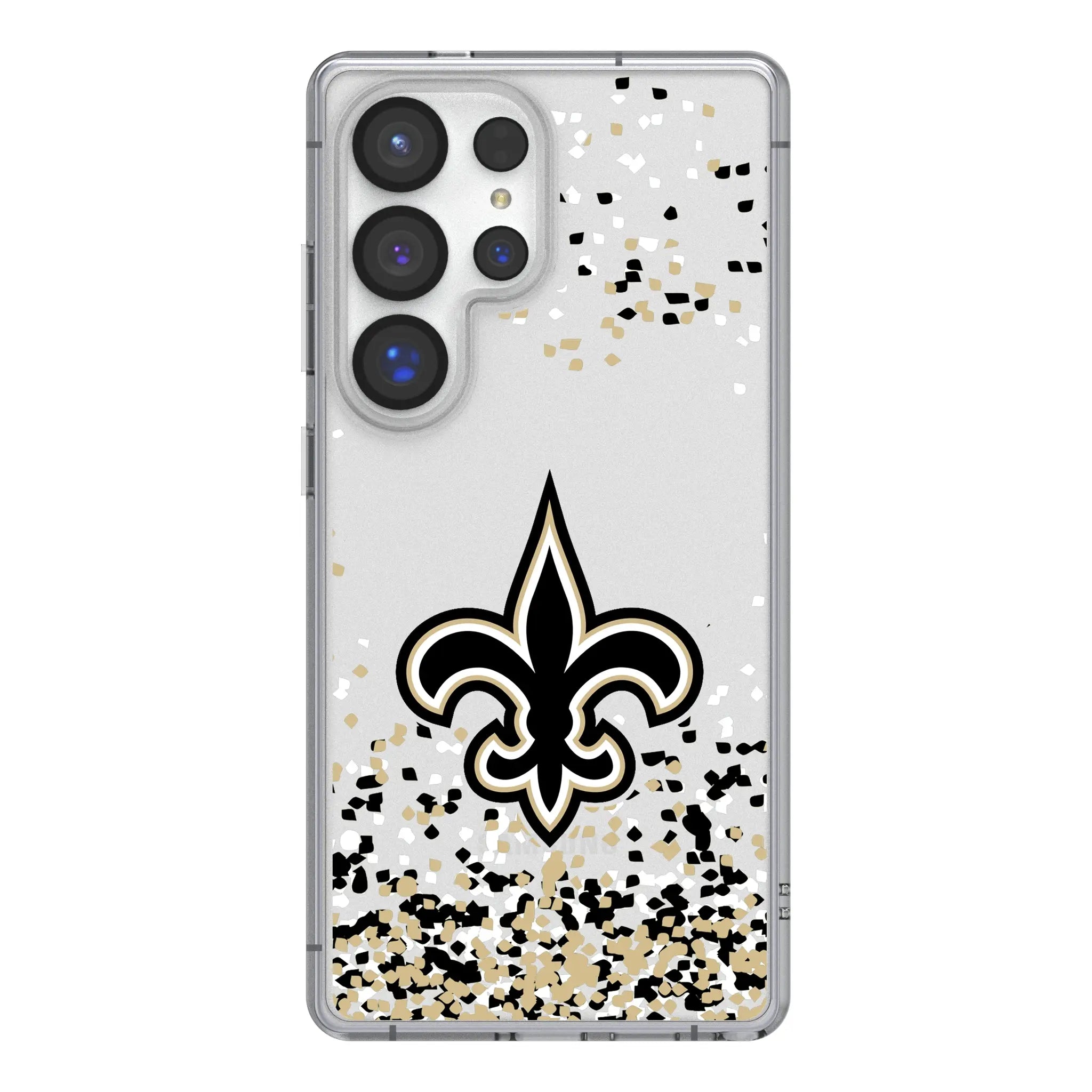 New Orleans Saints Confetti Galaxy Clear Phone Case for Samsung Galaxy#Device_Galaxy S25 Ultra