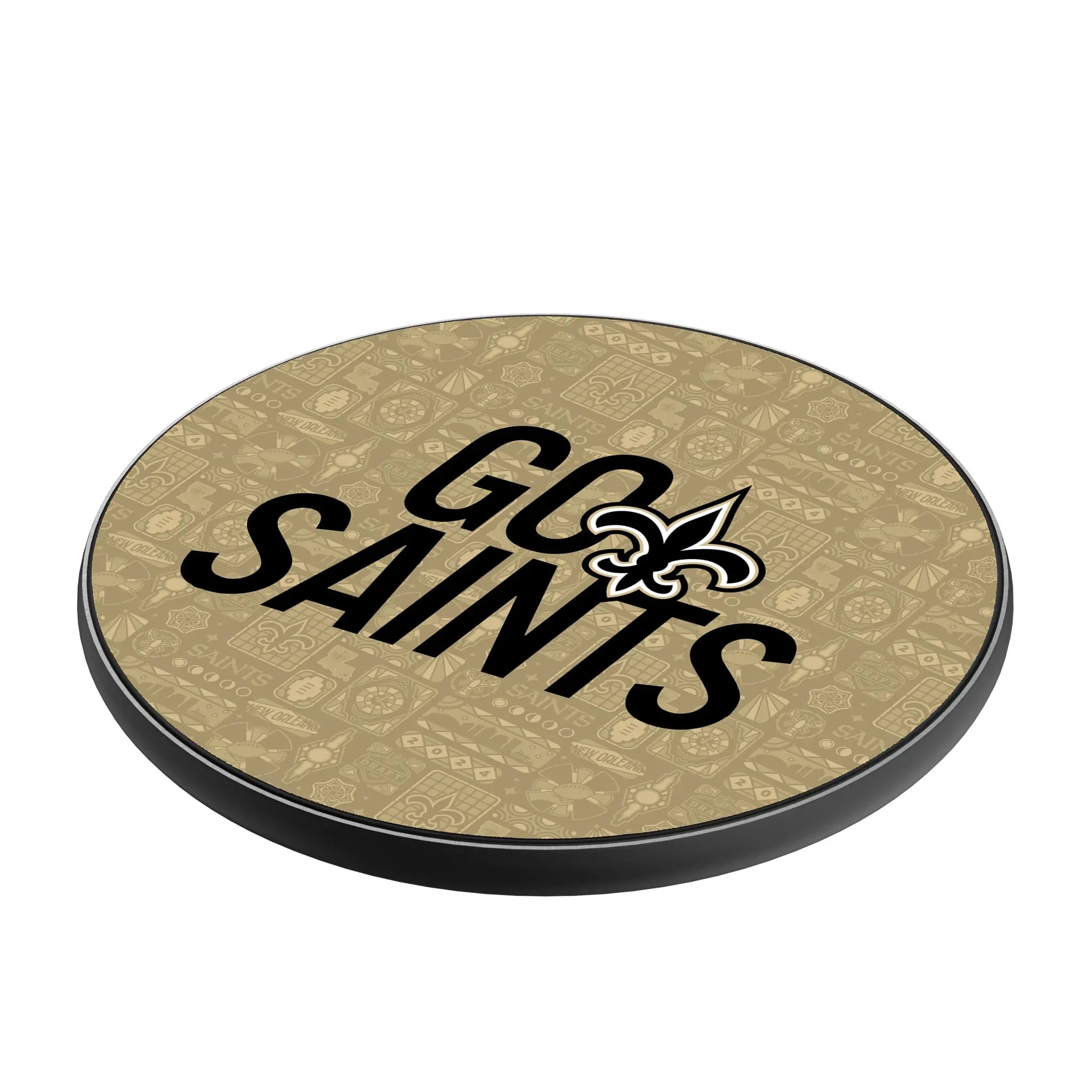 New Orleans Saints Deco 15-Watt Wireless Charger - Isometric View