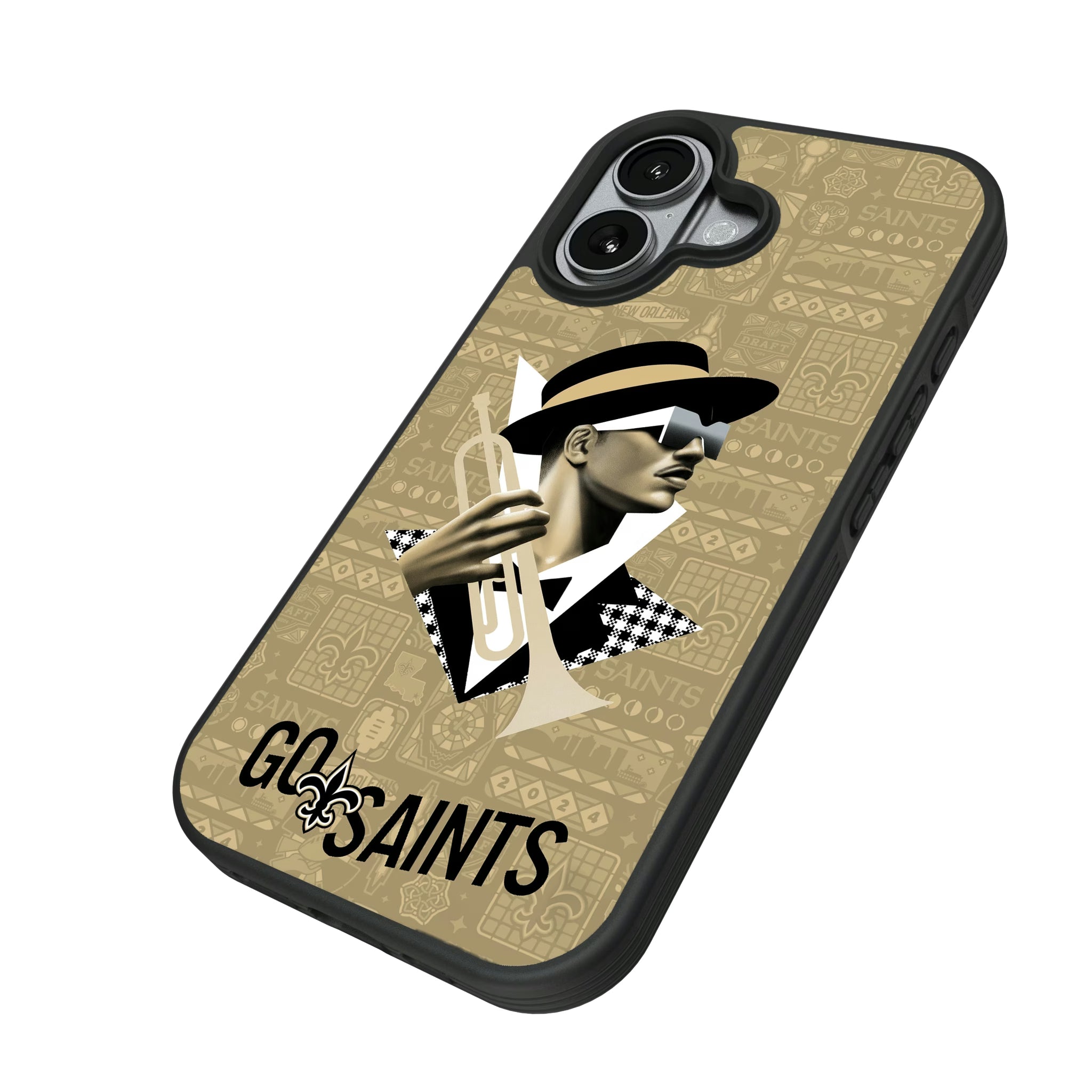 New Orleans Saints Deco iPhone Bump Phone Case for Apple iPhone - Isometric View#Device_iPhone 17