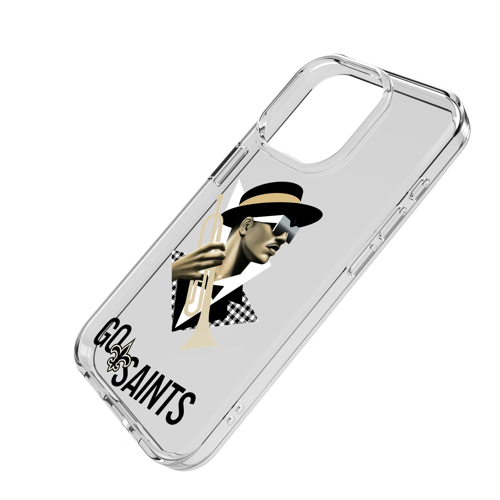New Orleans Saints Deco iPhone Clear Phone Case for Apple iPhone - Isometric View