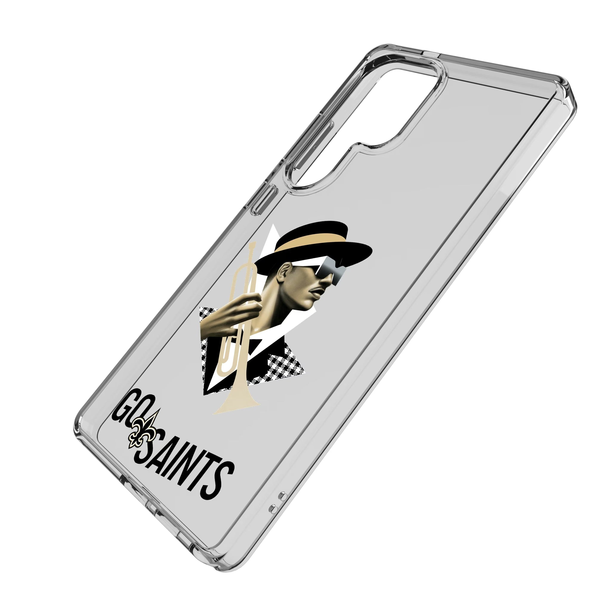 New Orleans Saints Deco Galaxy Clear Phone Case for Samsung Galaxy - Isometric View