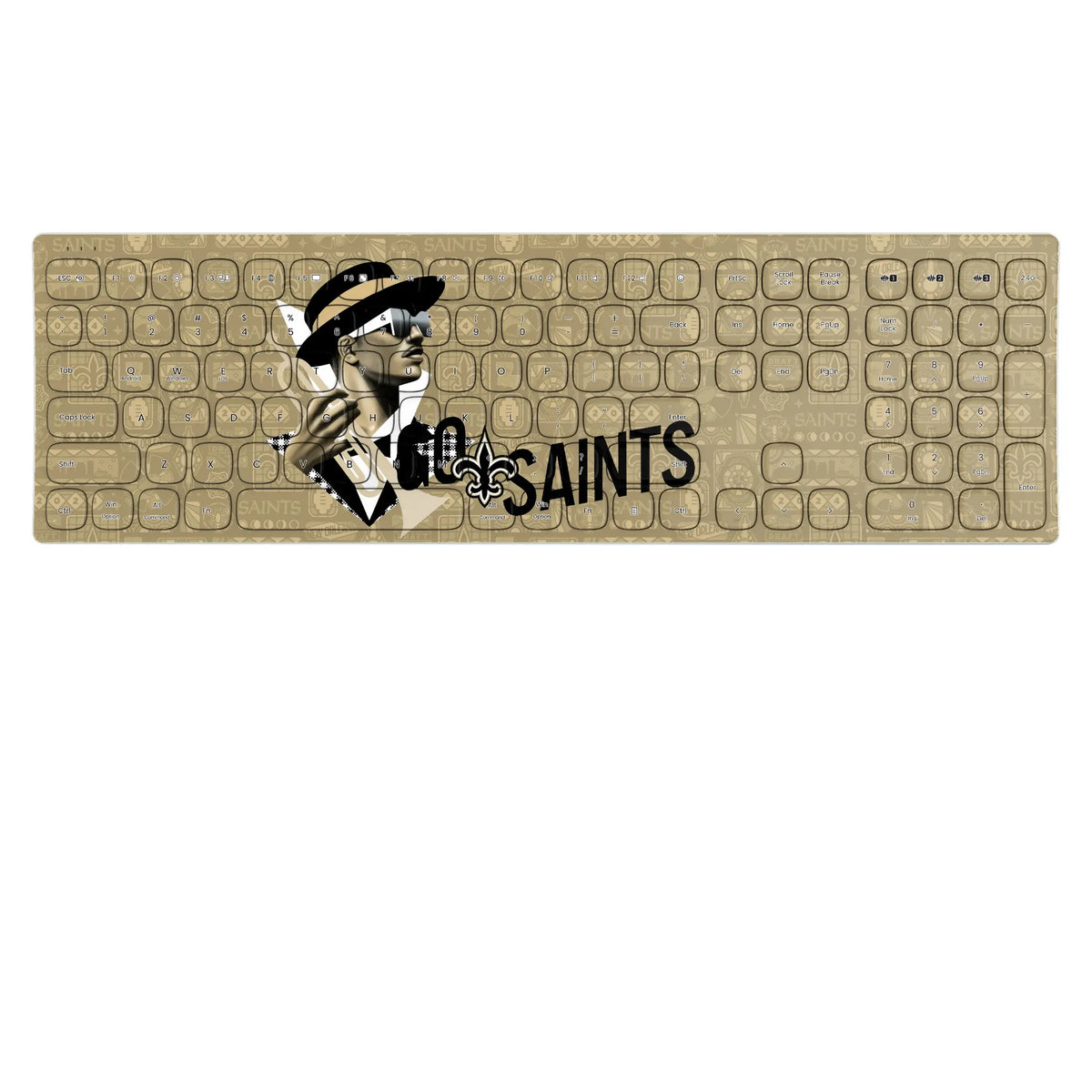 New Orleans Saints Deco KKB605 Curved Wireless Keyboard