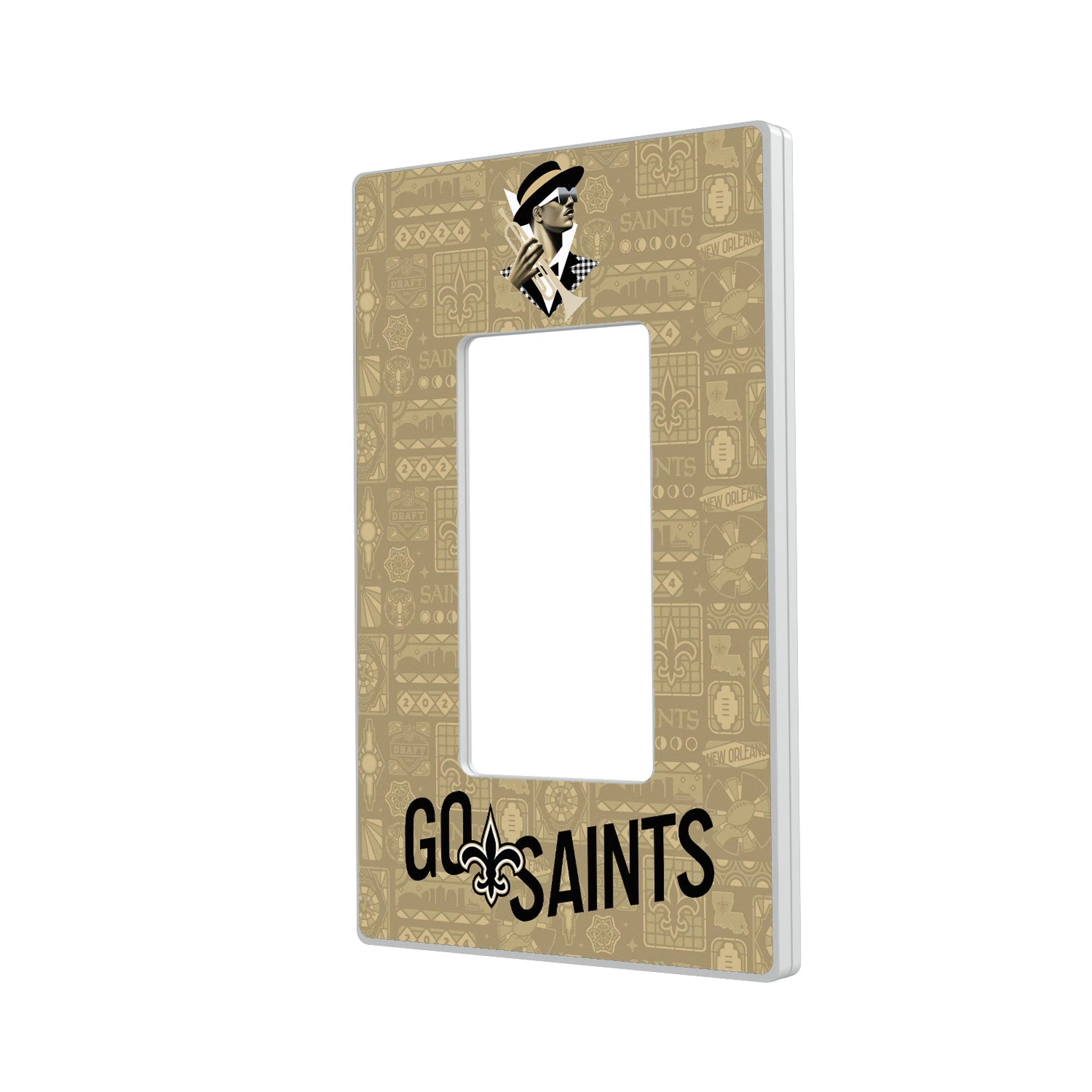 New Orleans Saints Deco Hidden-Screw Light Switch Plate#Style_Single Rocker