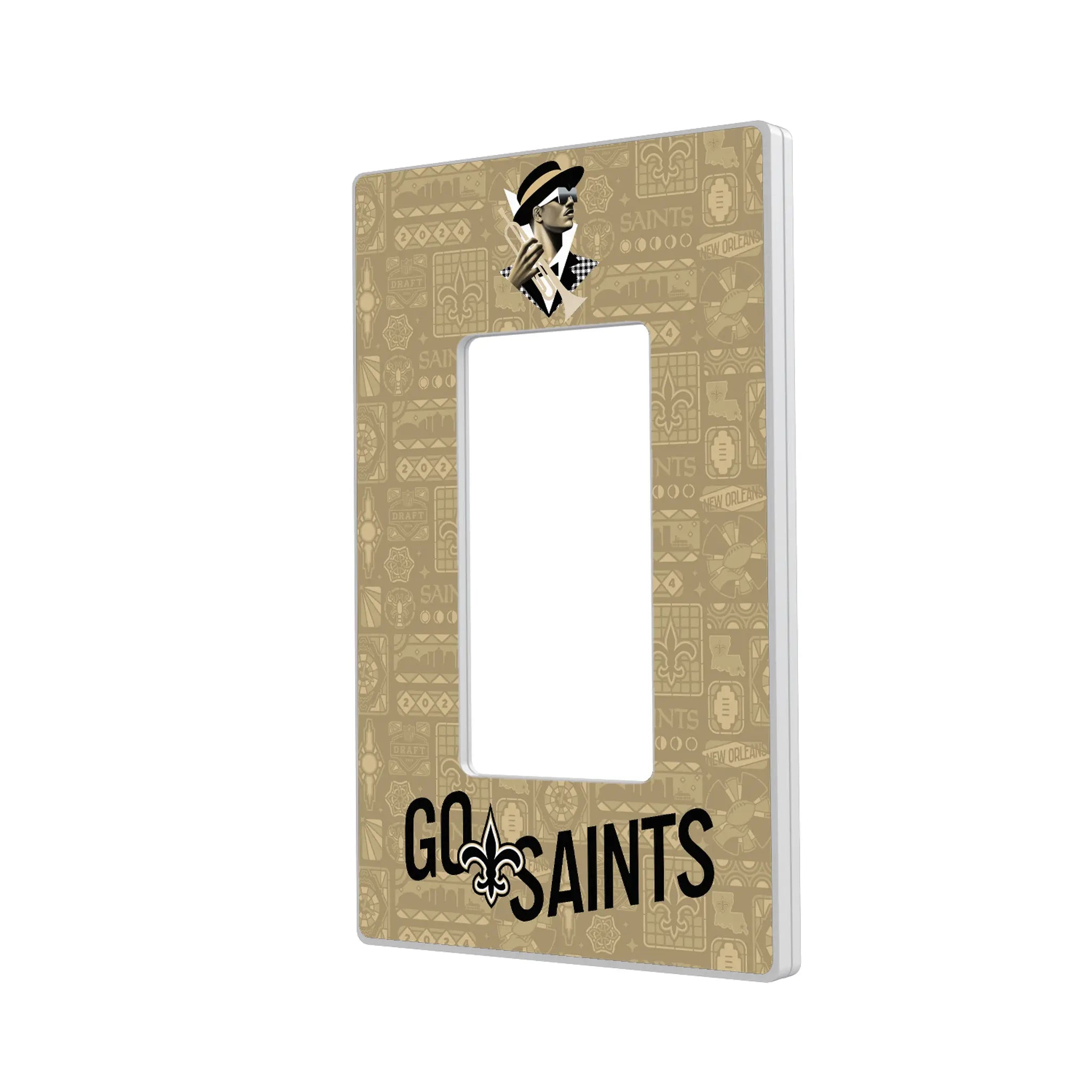 New Orleans Saints Deco Hidden-Screw Light Switch Plate#Style_Single Rocker