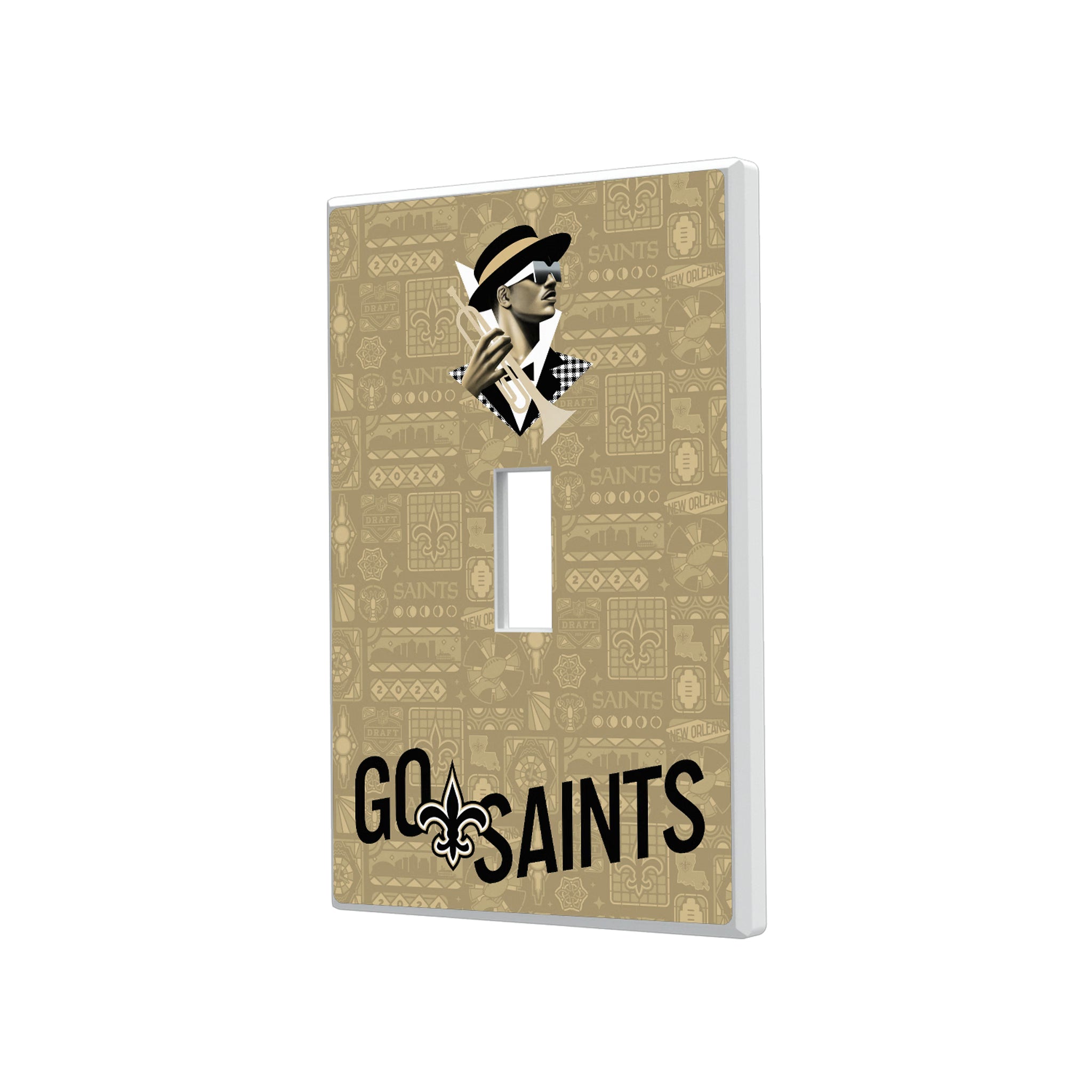 New Orleans Saints Deco Hidden-Screw Light Switch Plate#Style_Single Toggle