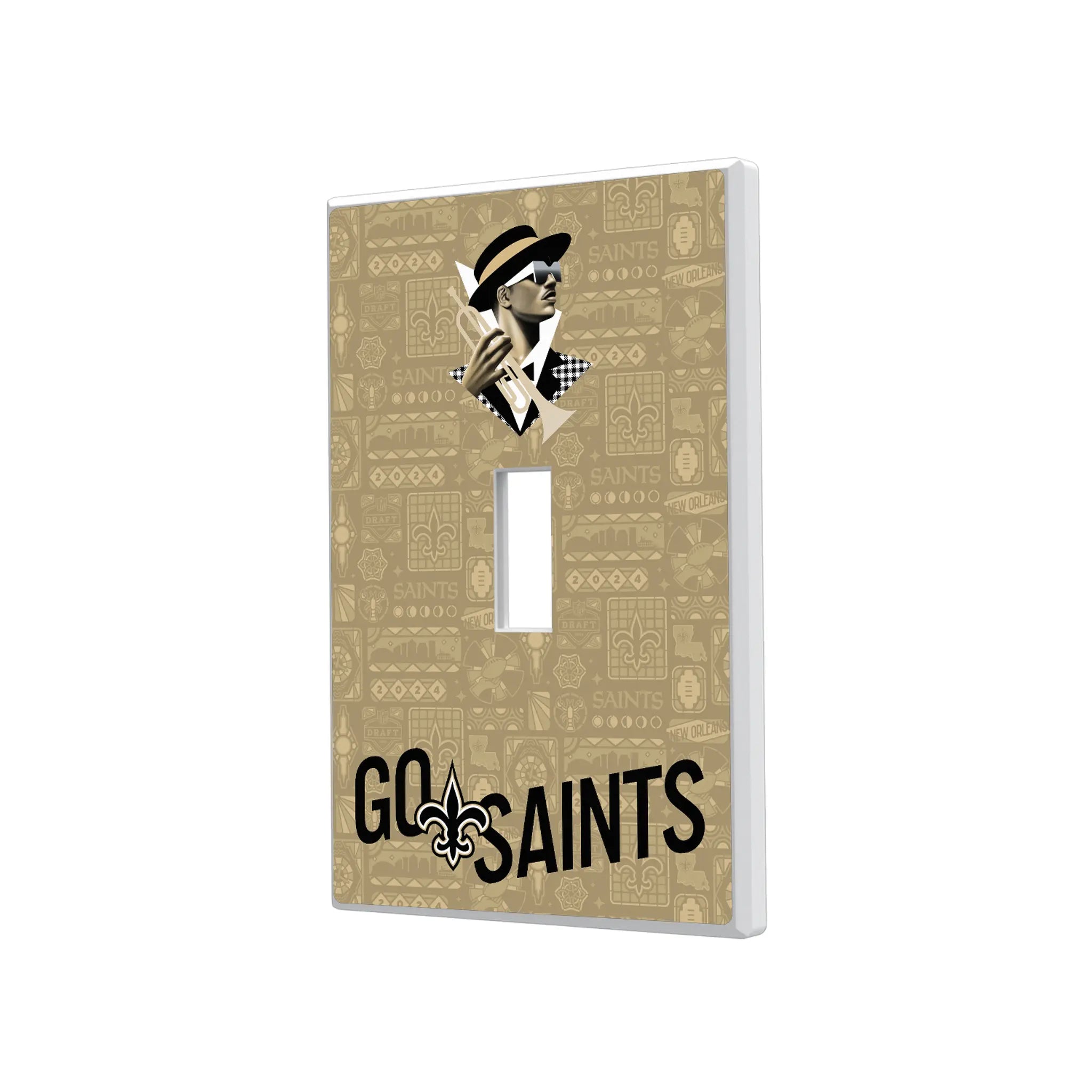 New Orleans Saints Deco Hidden-Screw Light Switch Plate#Style_Single Toggle