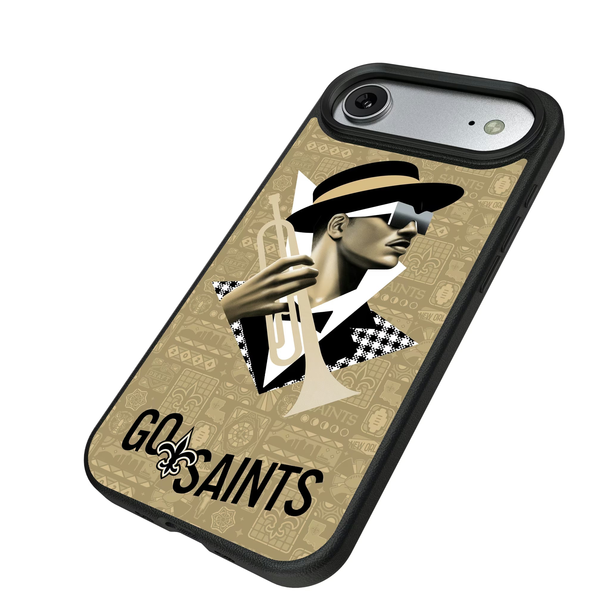 New Orleans Saints Deco iPhone MagSafe Compatible Phone Case for Apple iPhone - Isometric View#Device_iPhone Air