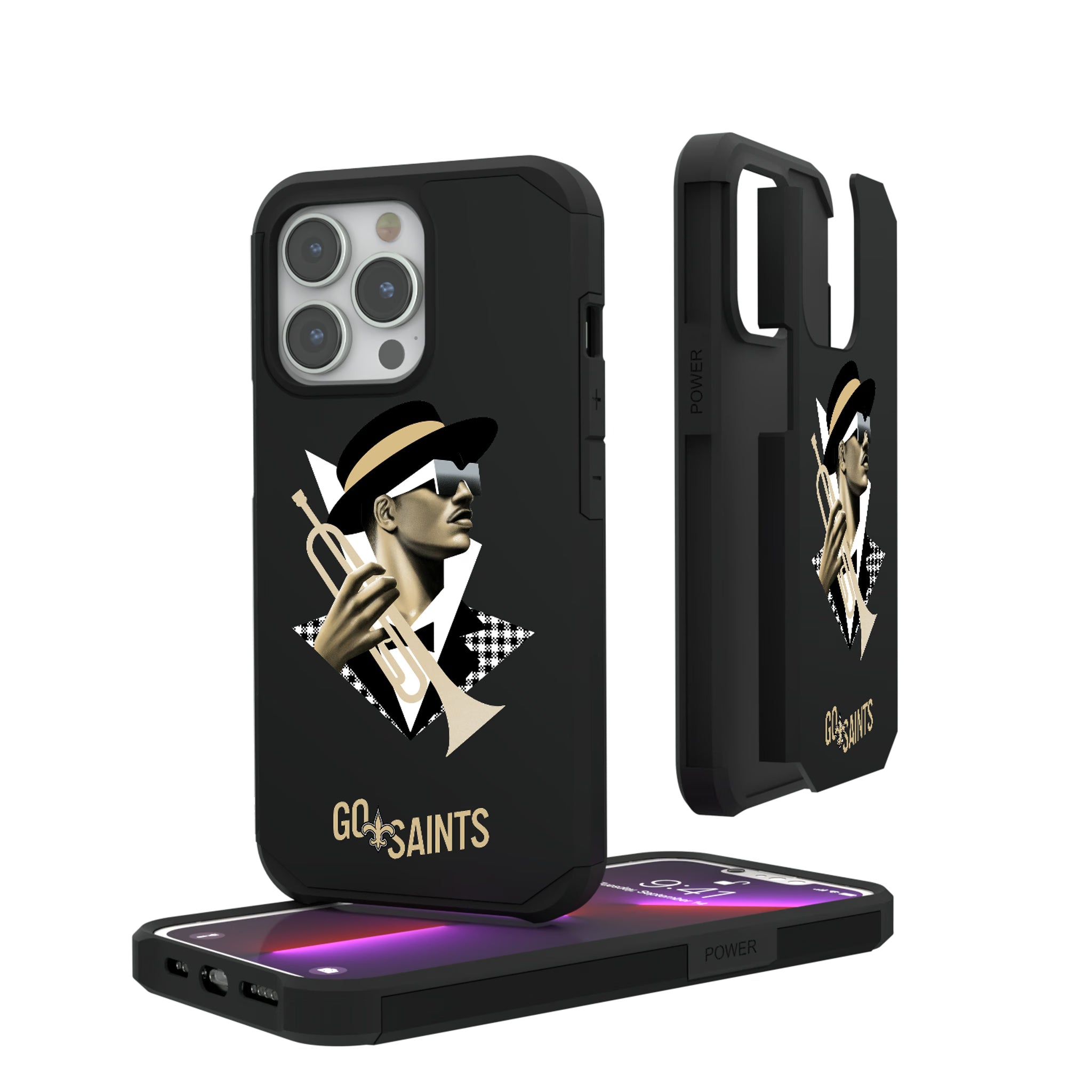 New Orleans Saints Deco iPhone Rugged Phone Case for Apple iPhone#Device_iPhone 13 Pro