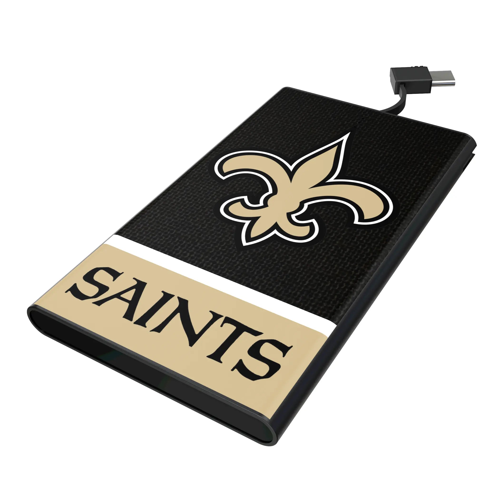 New Orleans Saints Endzone Solid 5000mAh Flat Power Bank