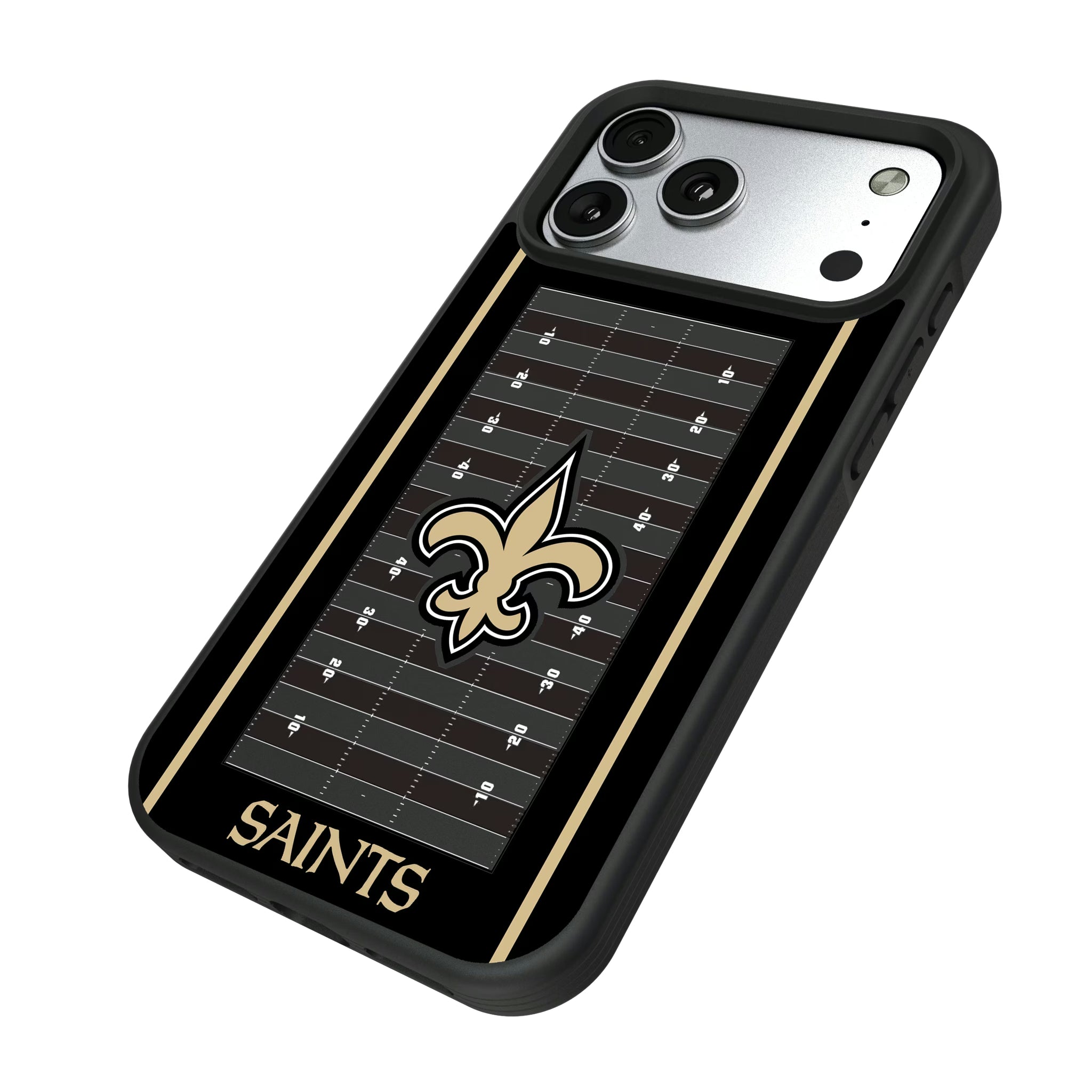 New Orleans Saints Field iPhone Bump Phone Case for Apple iPhone - Isometric View#Device_iPhone 17 Pro Max