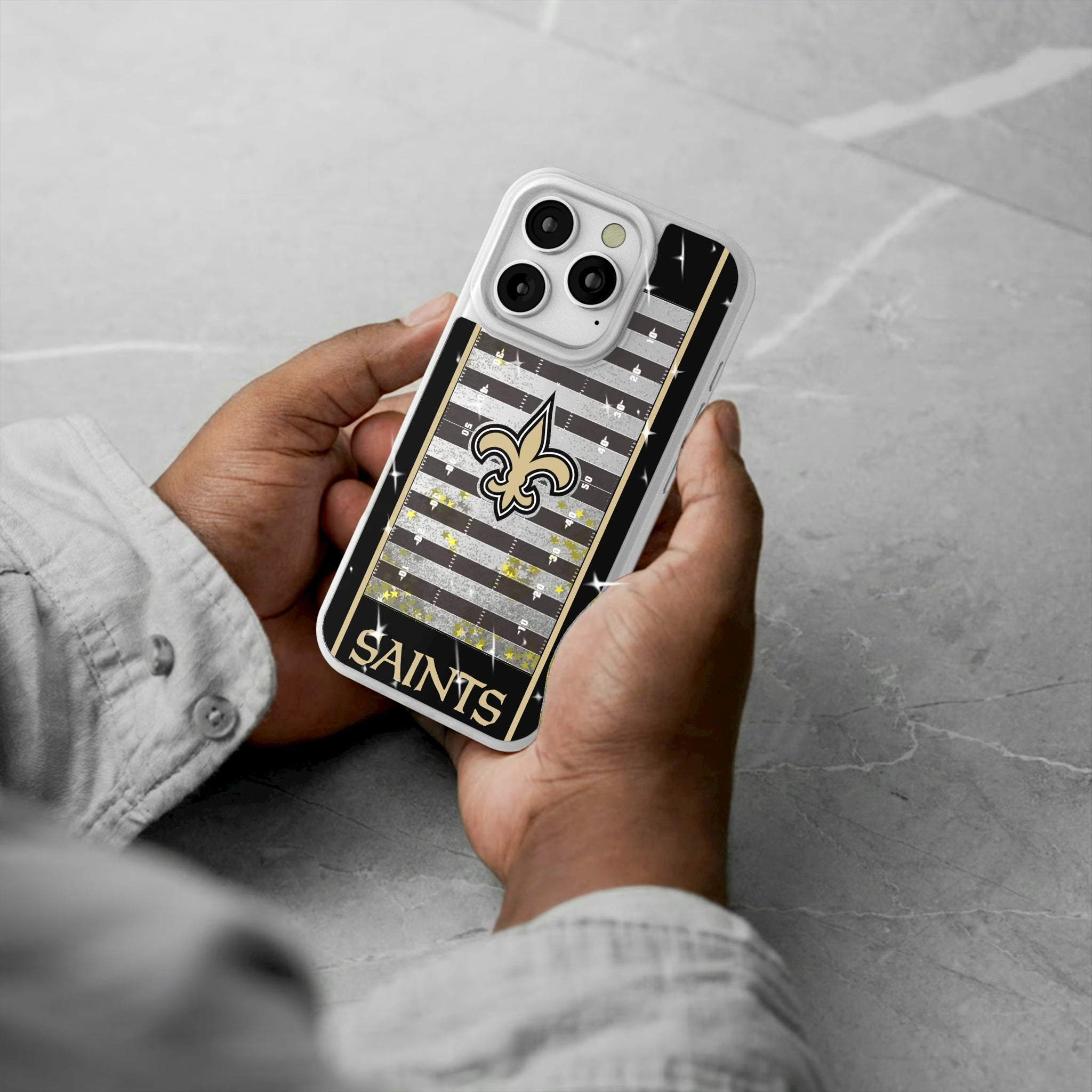 New Orleans Saints Field iPhone Glitter Phone Case for Apple iPhone - Lifestyle#Device_iPhone 16 Pro