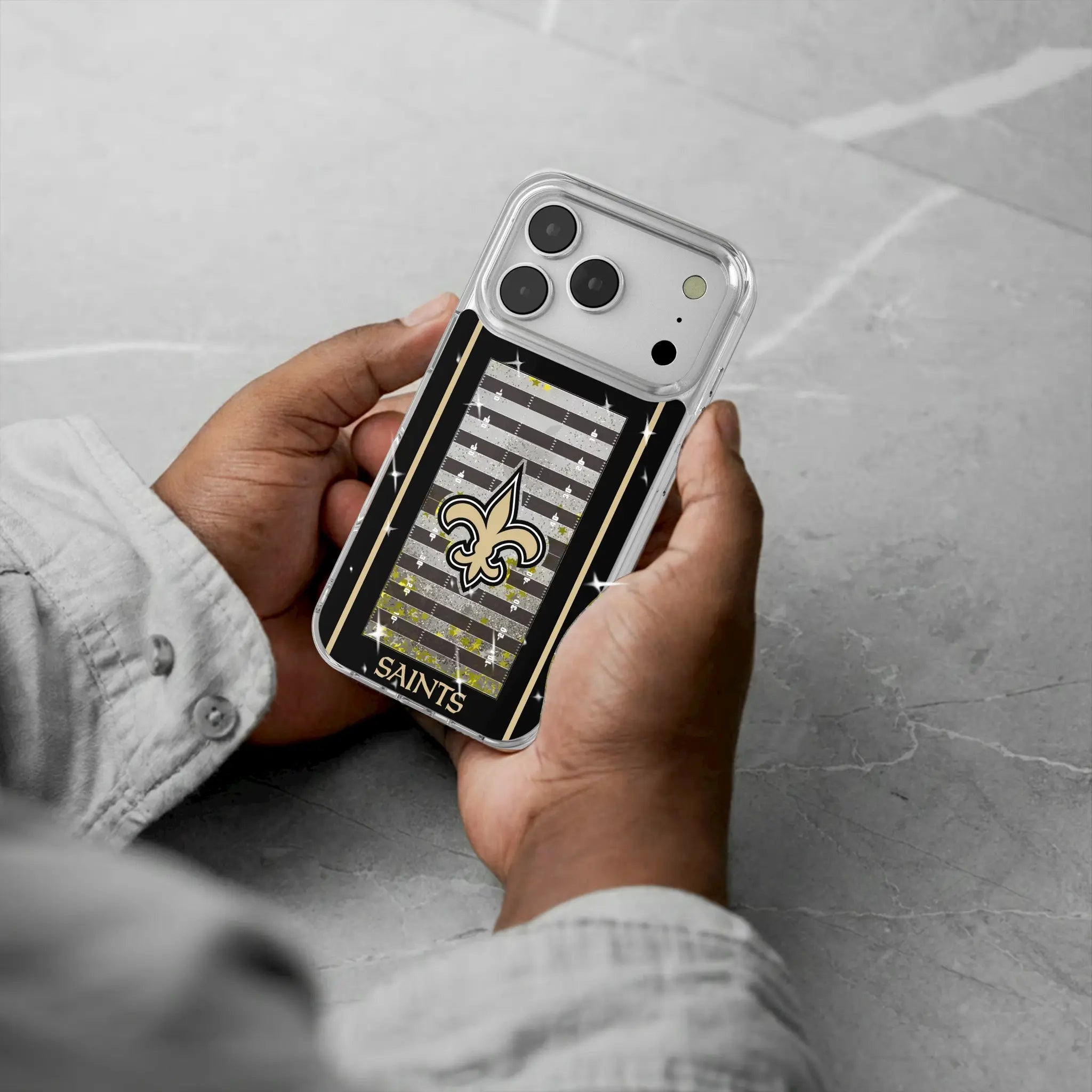 New Orleans Saints Field iPhone Glitter Phone Case for Apple iPhone - Lifestyle