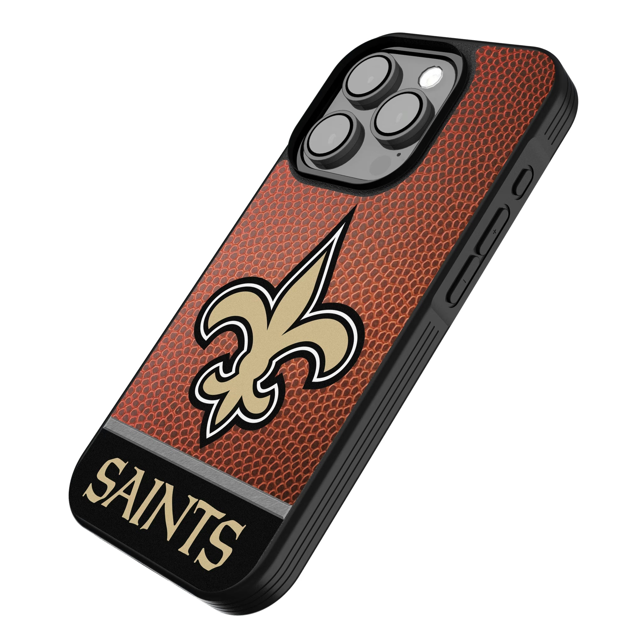 New Orleans Saints Football Wordmark iPhone Bump Phone Case for Apple iPhone - Isometric View