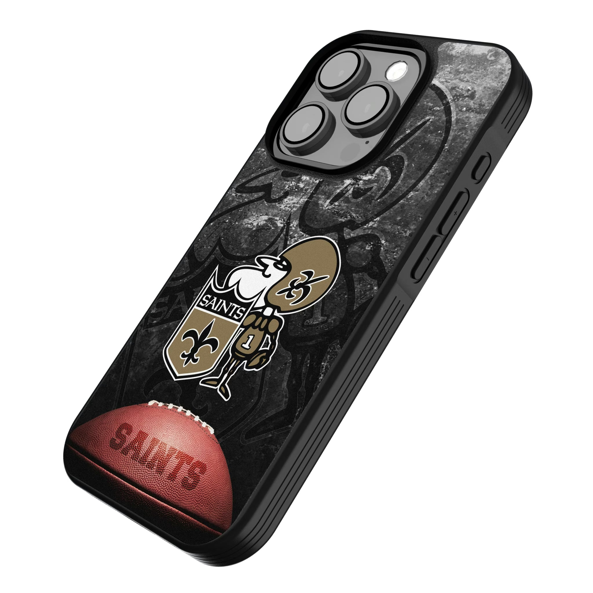 New Orleans Saints Historic Collection Legendary iPhone Bump Phone Case for Apple iPhone - Isometric View