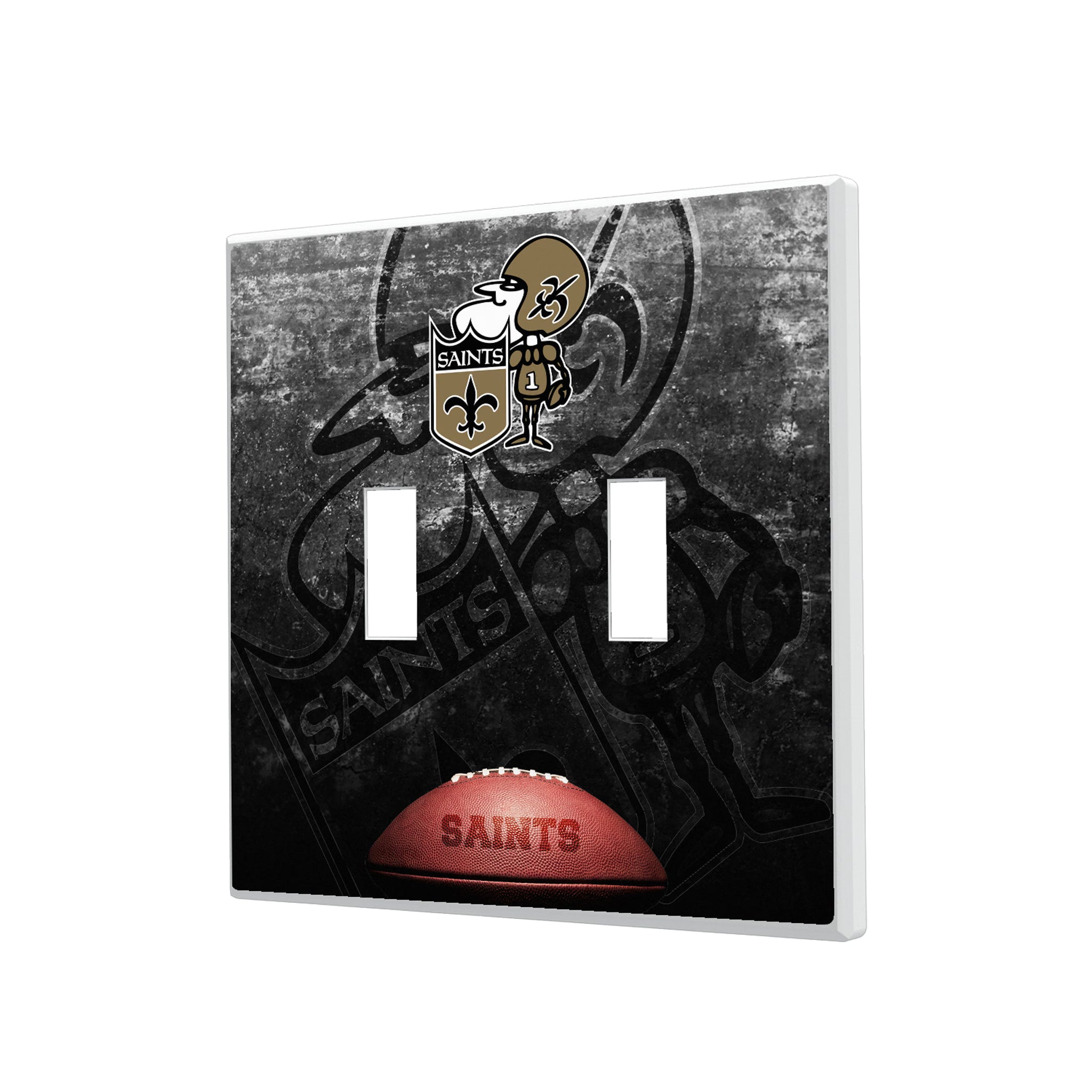 New Orleans Saints Historic Collection Legendary Hidden-Screw Light Switch Plate#Style_Double Toggle